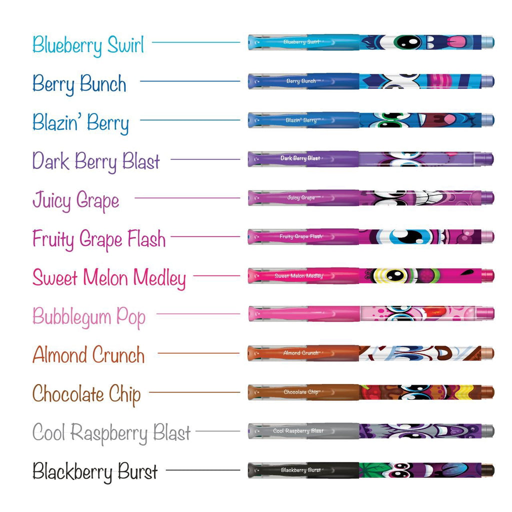 Scentos Fruity Scented Gel Pens Set for Kid, 24 Pack Neon Colors, Fine Tip, Fun Art School Supplies - Image 6