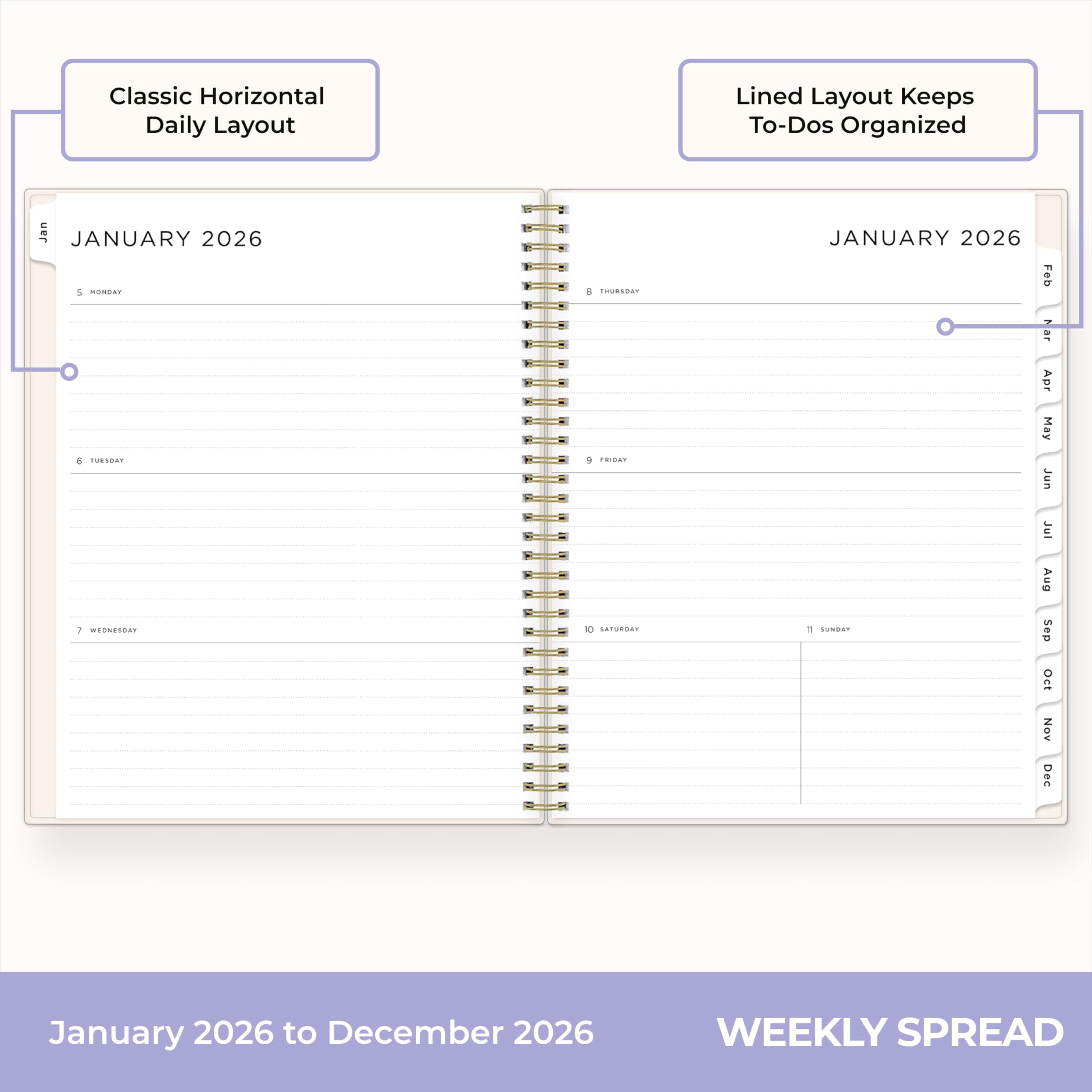 Ashley G 2026 Weekly and Monthly Planner Calendar, January 2026 - December 2026, 8.5" x 11", Flexible Cover, Wireboun... - Image 3