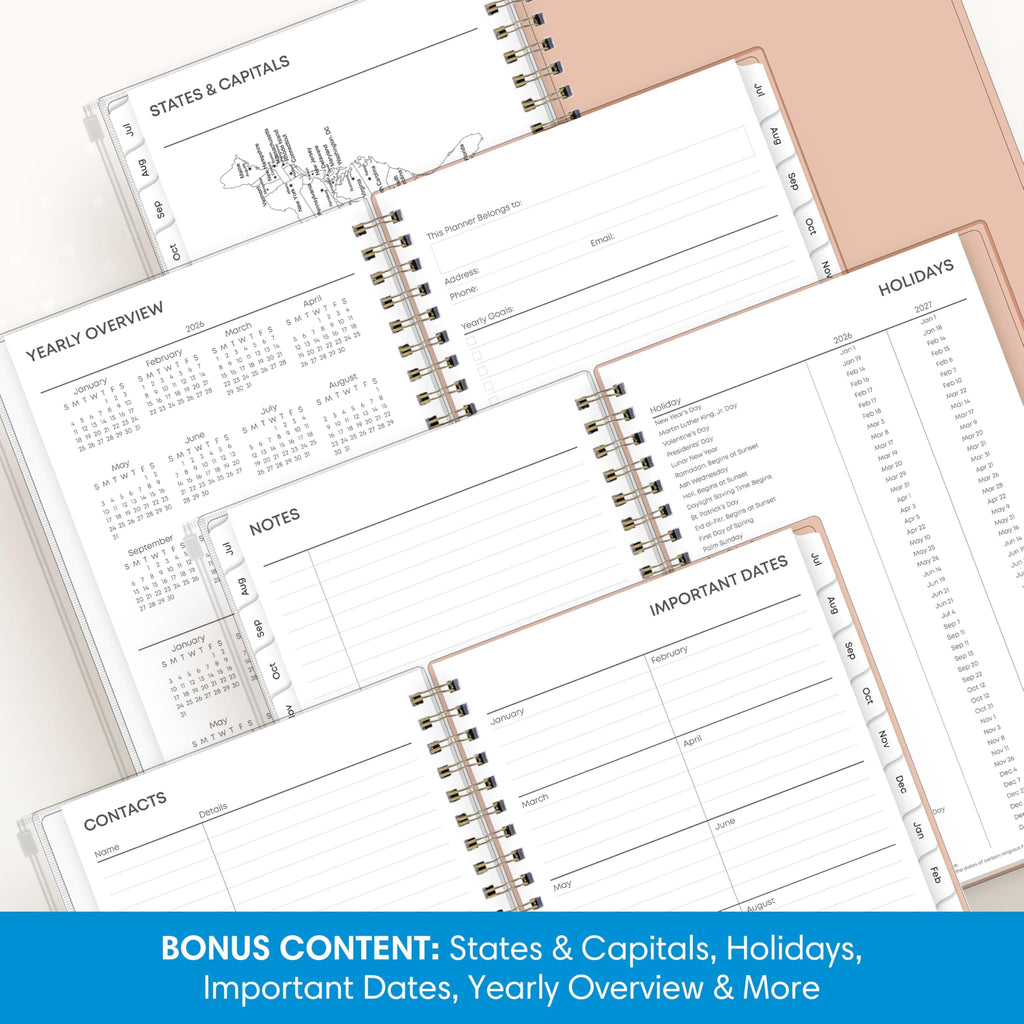 Blue Sky 2026-2027 Weekly and Monthly Academic Year Planner Calendar, July 2026 - June 2027, 5" x 8", Flexible Cover With Zip Pouch, Wirebou - Image 5
