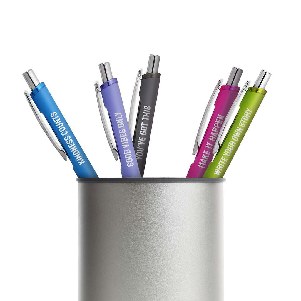 Multi Color Motivational Gel Pen Set / 5 Black Ink Gel Glide Pens / Encouraging Colorful Office Supplies / Teacher Th... - Image 4