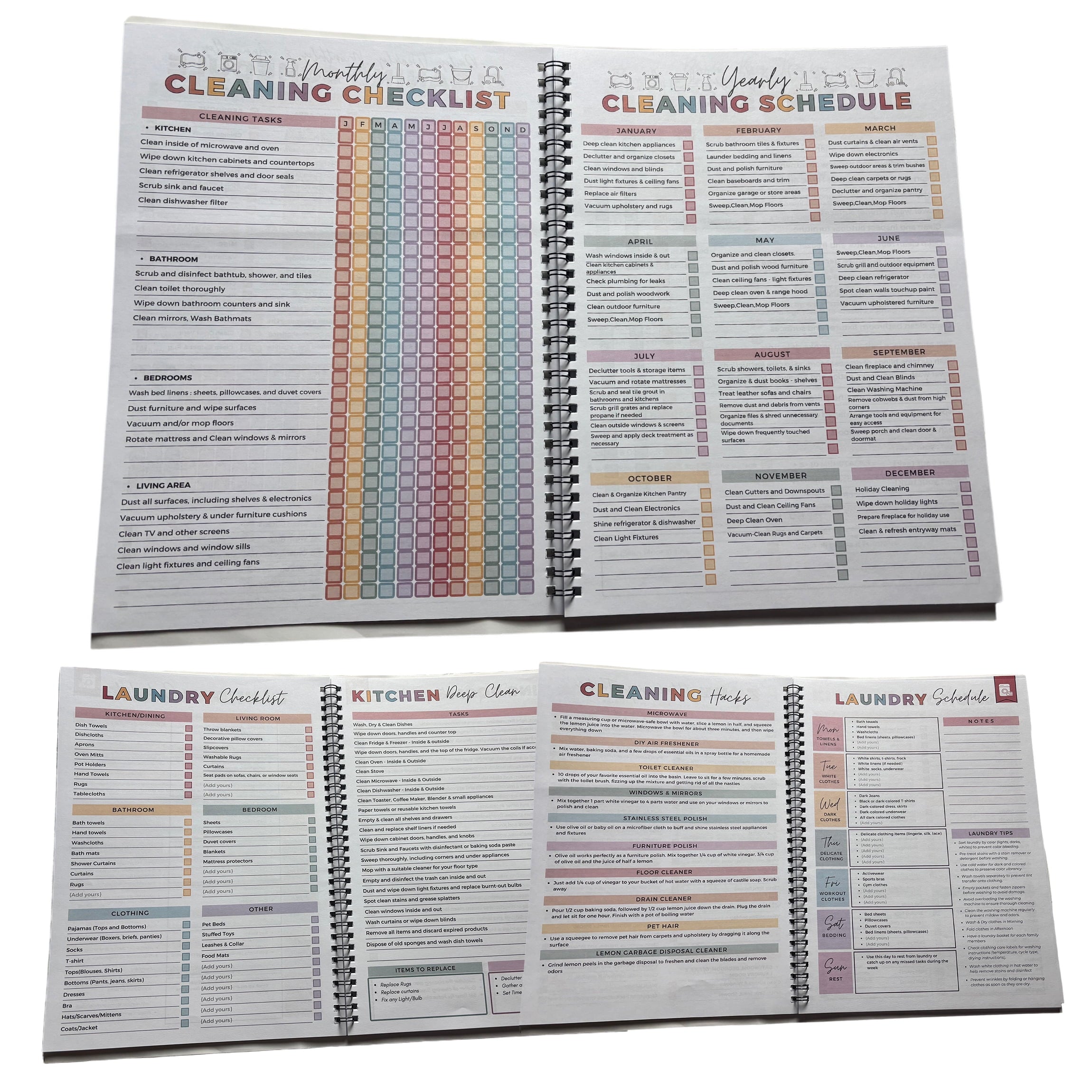 ADHD Cleaning Planner for Adults, Undated Daily Weekly Monthly Cleaning Schedule Checklist, Household Chores Organizer Notebook, 8.26 x 11.2 - Image 2
