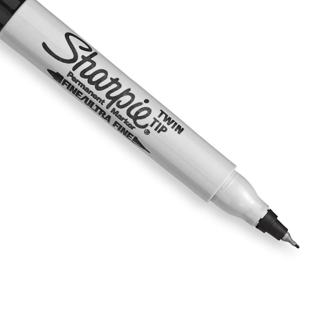Sharpie Twin Tip Permanent Markers, Fine and Ultra Fine, Black, 2 Count - Image 6