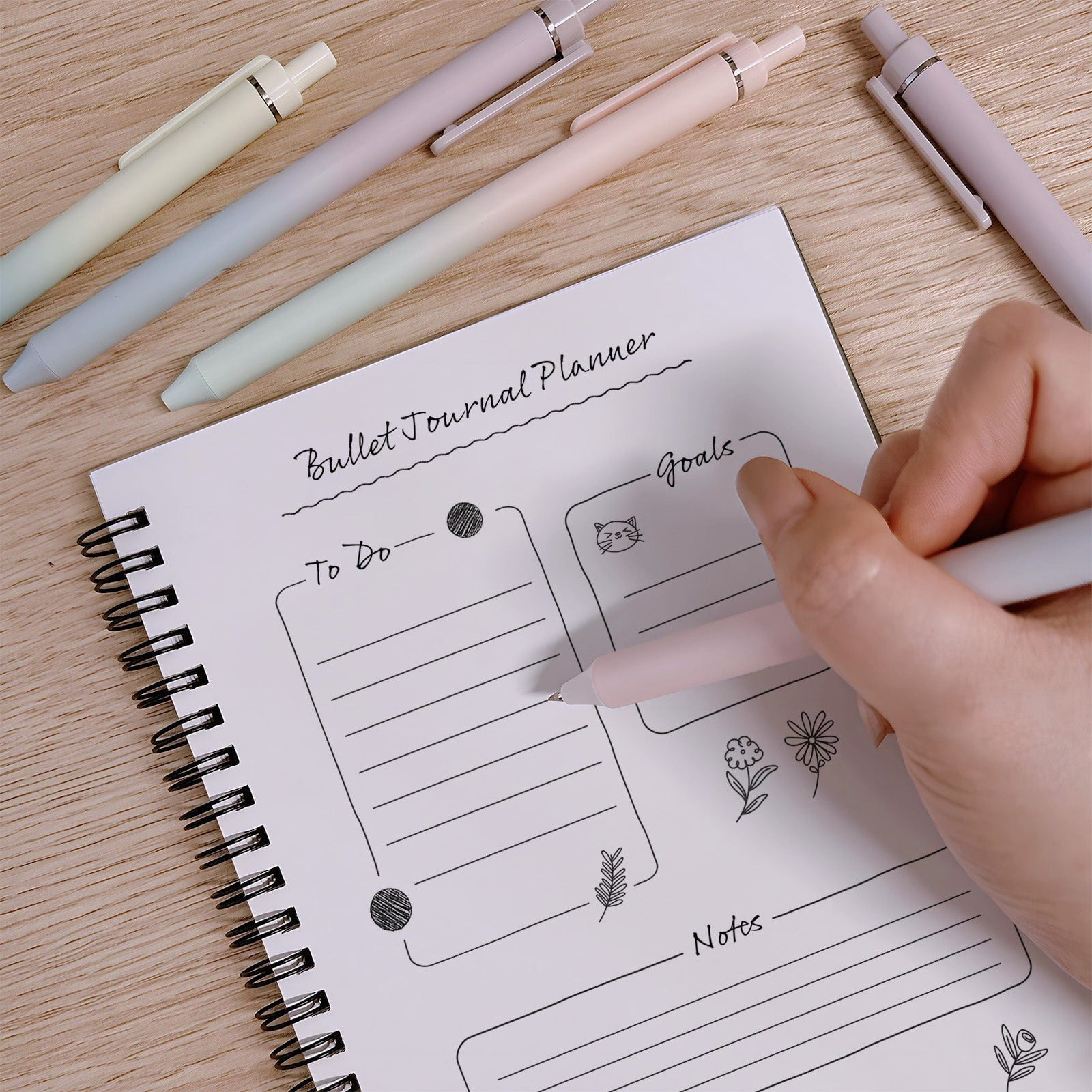 Whisper Fusion Silent Retractable Gel Pen Set (5 Pack), 0.5mm Fine Point Black Ink - Image 5