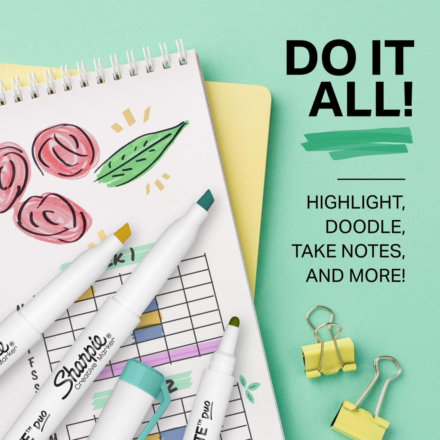S-Note Duo Dual-Ended Creative Markers, Part Highlighter, Part Art Marker, Assorted Colors, Fine and Chisel Tips, 8 C... - Image 3