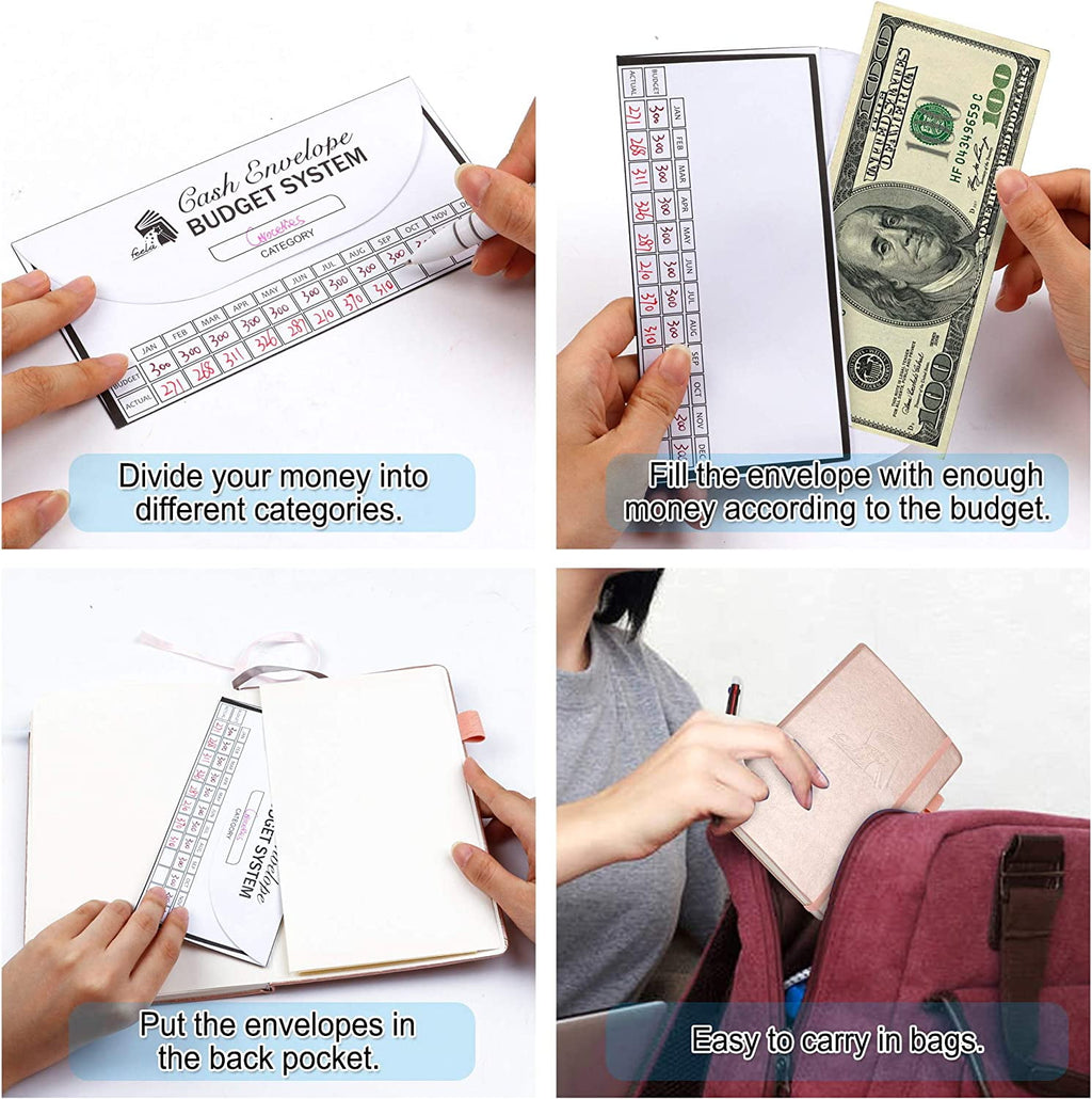 2025 Monthly Undated Bill Organizer Hardcover Financial Journal, Money Expense Tracker with Envelopes, Stickers, 1 Pe... - Image 6