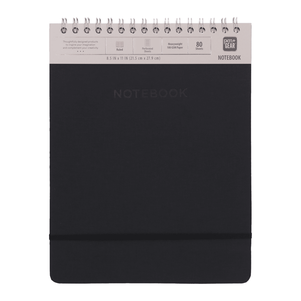 Simulated Leather Notebook, Black, 8.5" x 11", 80 Ruled Sheets, 160 Pages - Image 6