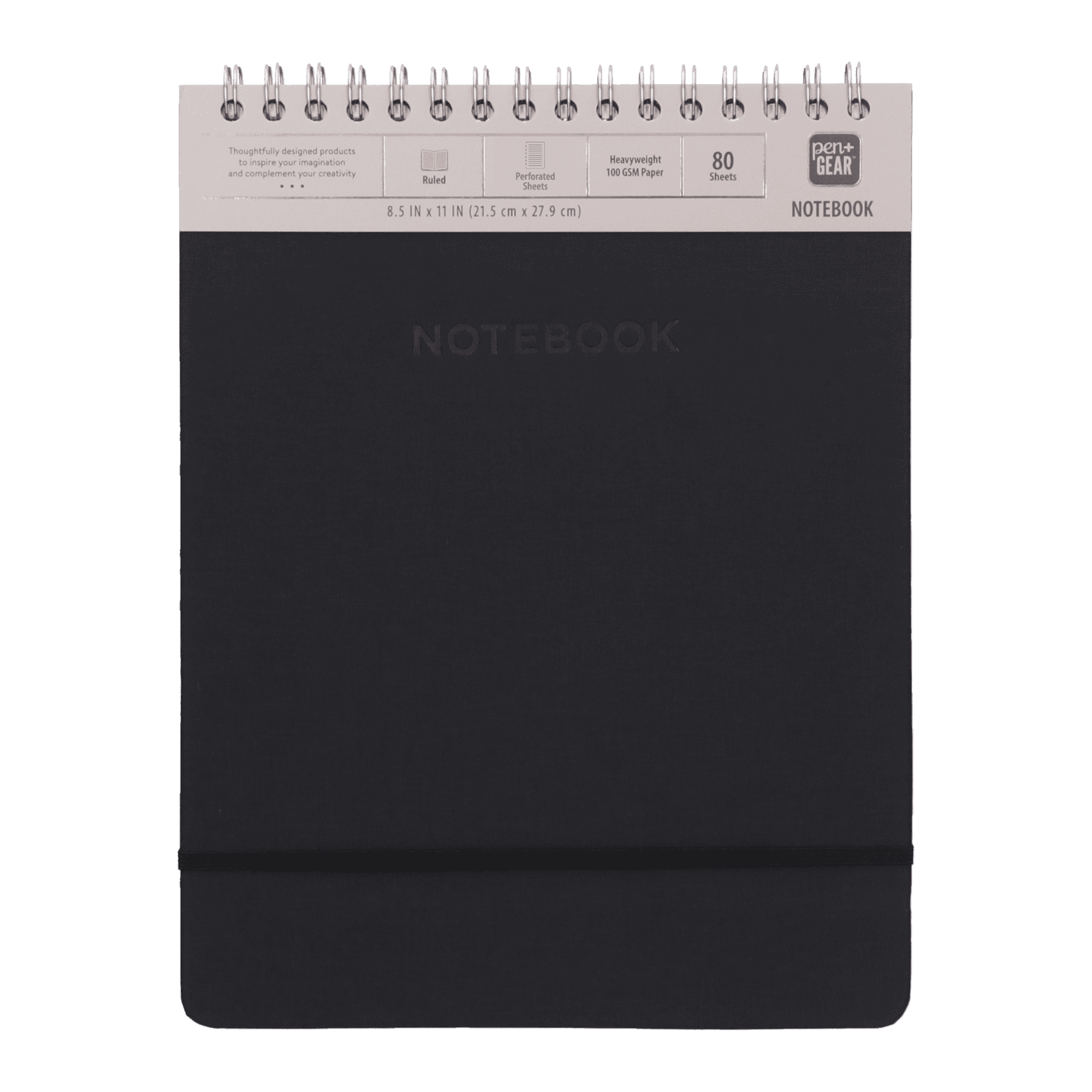 Simulated Leather Notebook, Black, 8.5" x 11", 80 Ruled Sheets, 160 Pages - Image 6