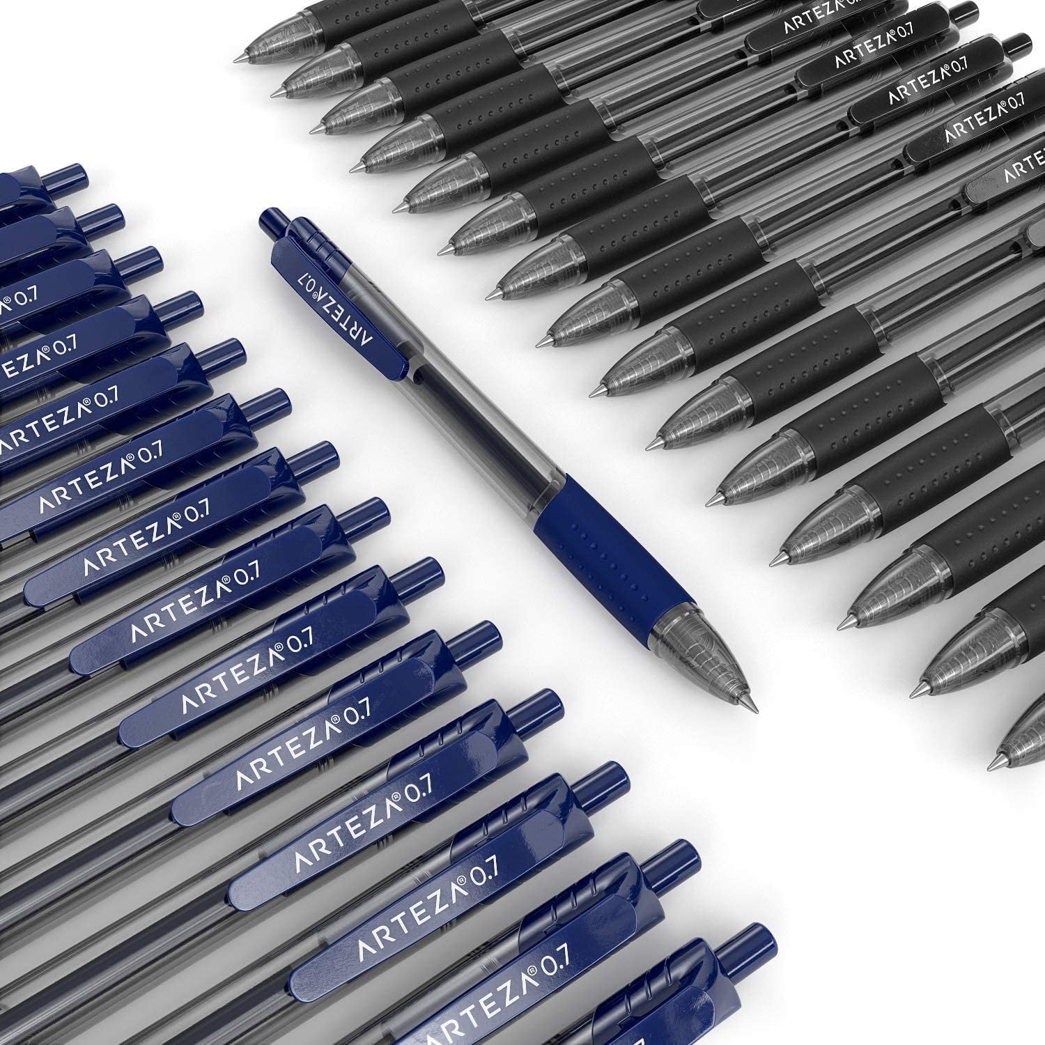 Arteza Retractable Gel Ink Pens Set, Black & Blue - Doodle, Draw, Journal - 30 Pack - Image 4