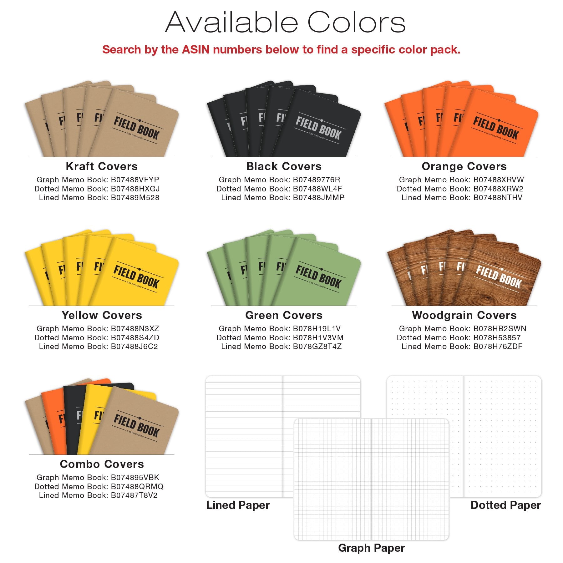 Elan Publishing Company Field Notebook  / Pocket Journal - 3.5"x5.5" - Orange - Lined Memo Book - Pack of 5 - ELAN-FN-003C - Image 6