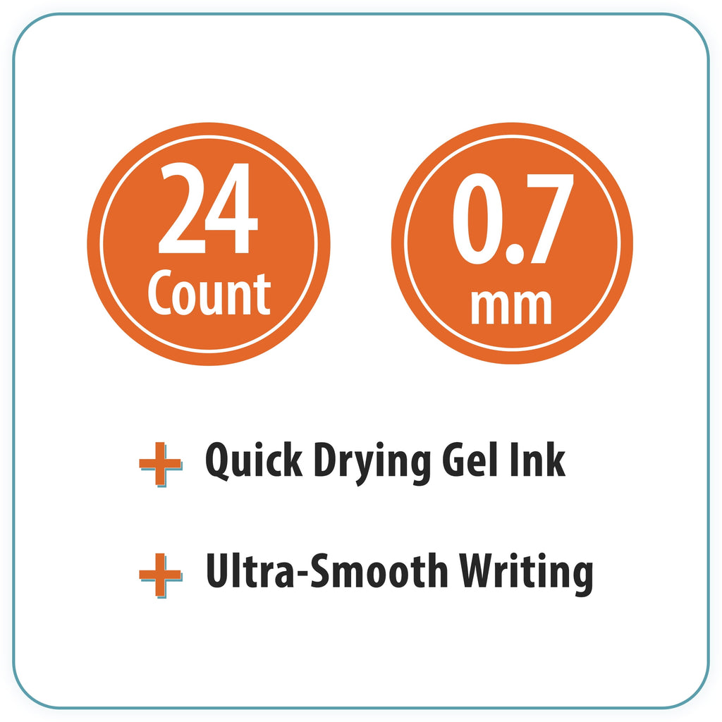 Retractable Gel Pens, Medium Point, 0.7mm, Assorted Colors, 24 Count - Image 5