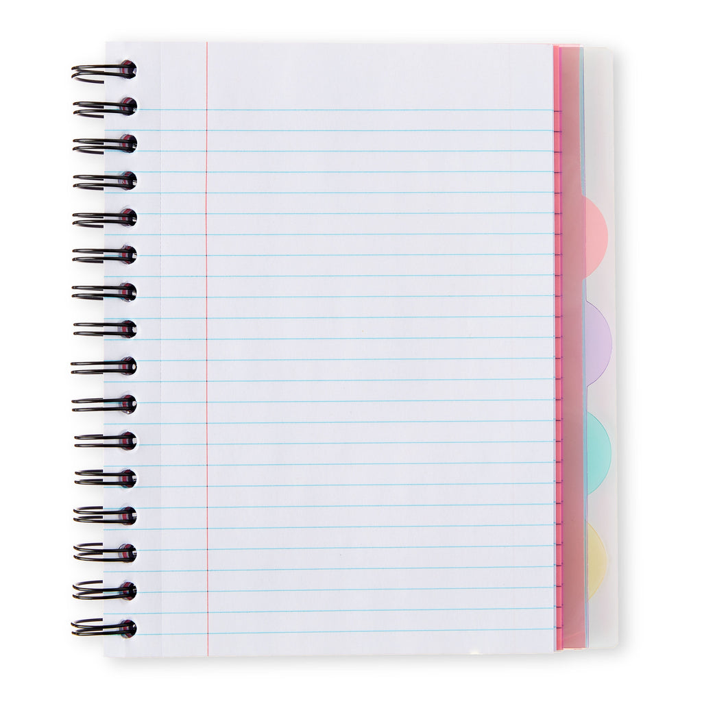 College Ruled 5-Subject Poly Notebook, 6" x 8.26", White, 150 Sheets - Image 4