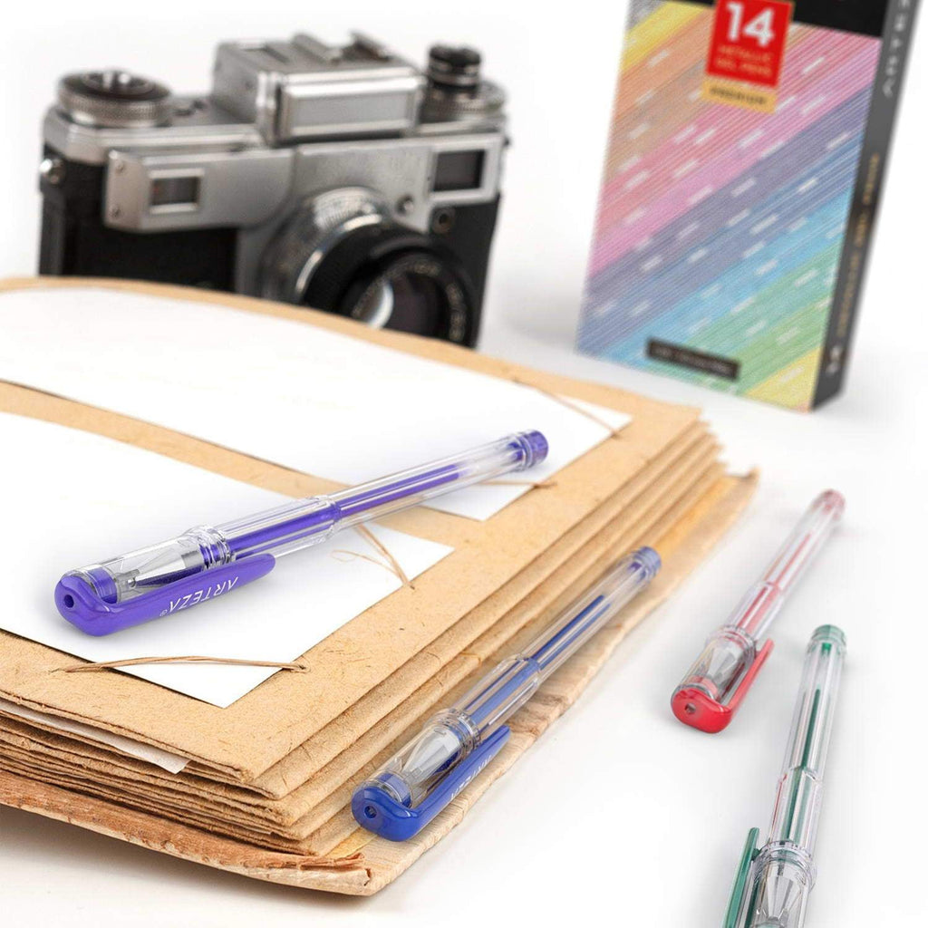Gel Ink Pens, Metallic, Set of 14 - Image 3