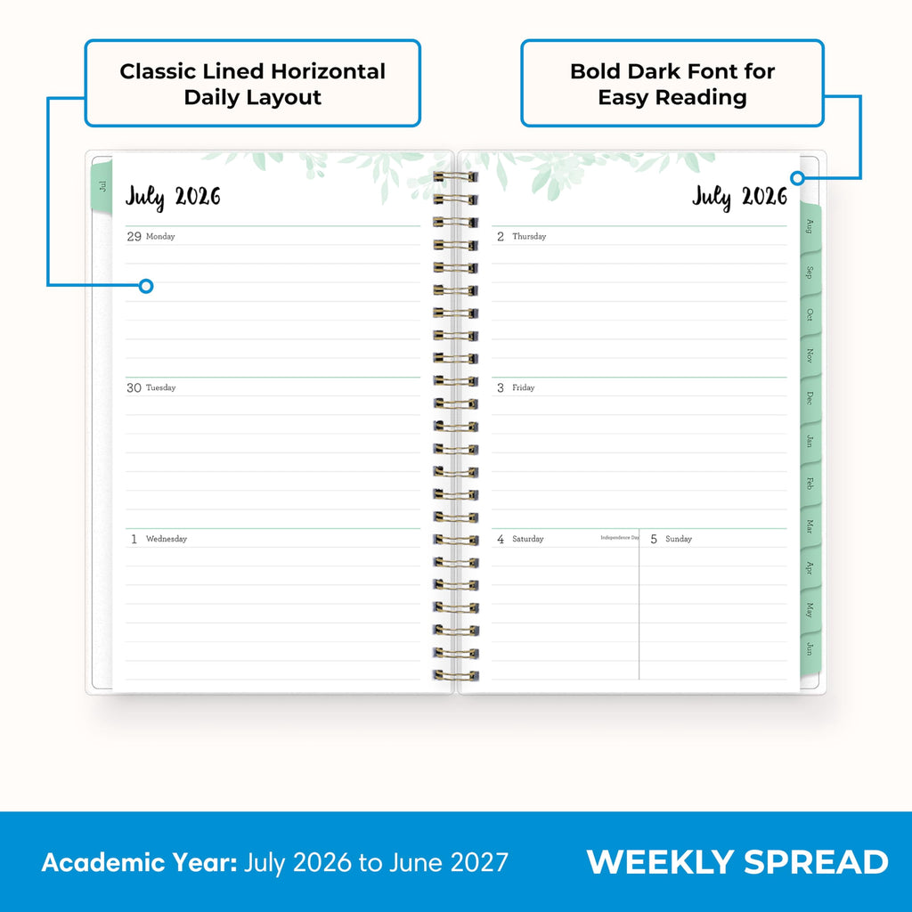 2026-2027 Weekly and Monthly Academic Year Planner Calendar, July 2026 - June 2027, 5" x 8", Flexible Cover, Wireboun... - Image 3
