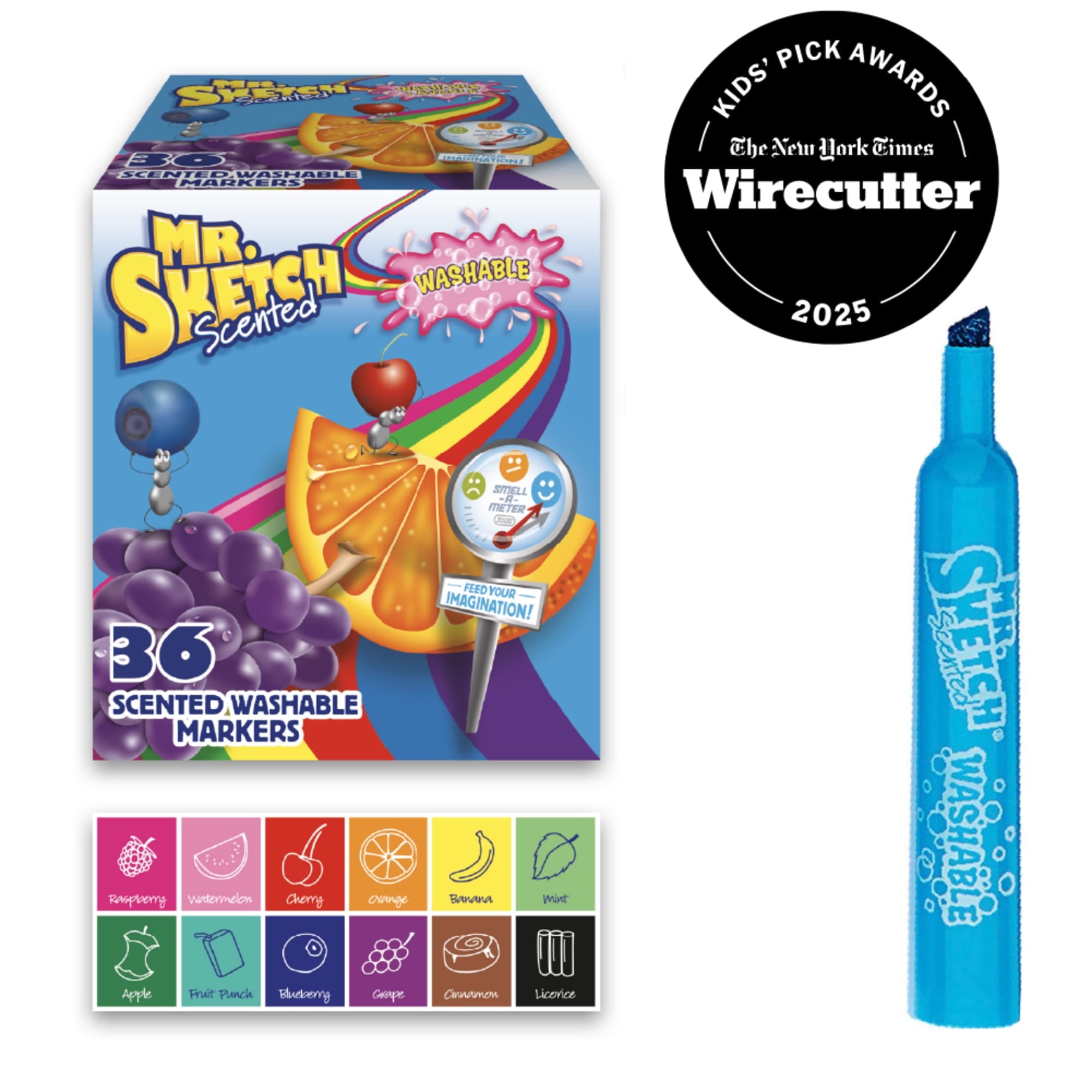 Mr. Sketch Scented Washable Markers, Chisel Tip, Assorted Colors, 36 Count - Image 2