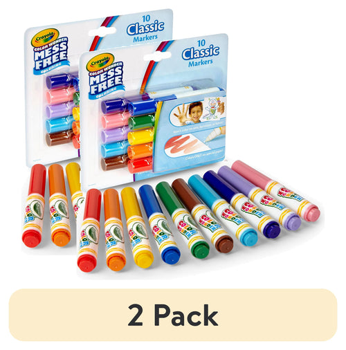 (2 pack) Color Wonder Mini Markers, 10 Ct, Classic Colors, Toddler Art Supplies, Travel Activity, Coloring Gift for K...