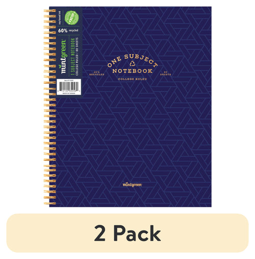 (2 pack) Spiral Bound 1 Subject Notebook College Ruled- 80 Sheets - 8.5 x 10.5in.