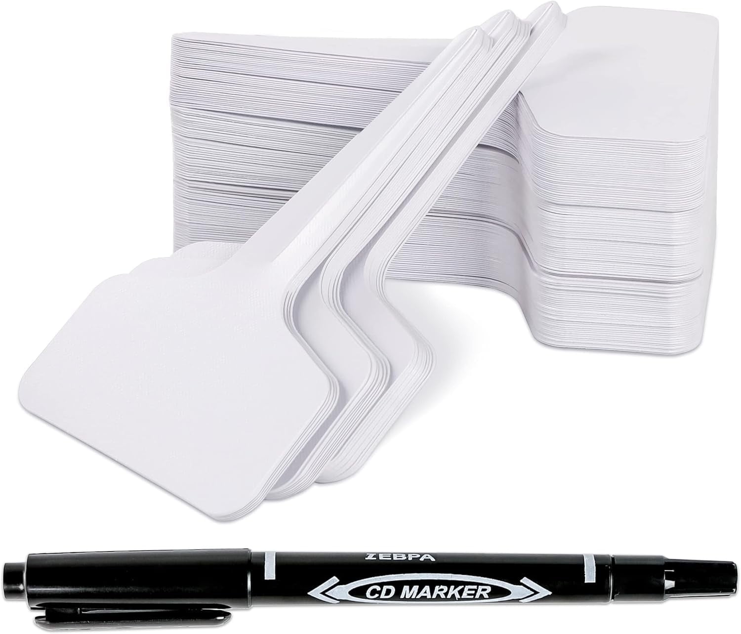 200pcs 4 Inch T-Type Plant Labels - Waterproof Plastic Garden Markers with Permanent Marker Pen, Reusable Plant Tags ...