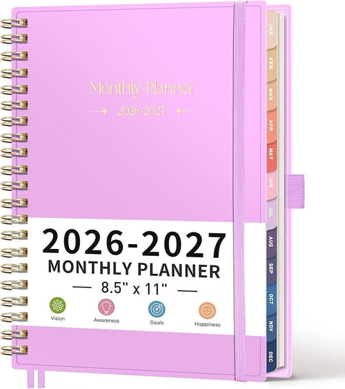 2026-2027 , Jan 2026 - Dec 2027, Agenda, Calendar, 24 Month Tabs, Flexible Plastic Cover, A5