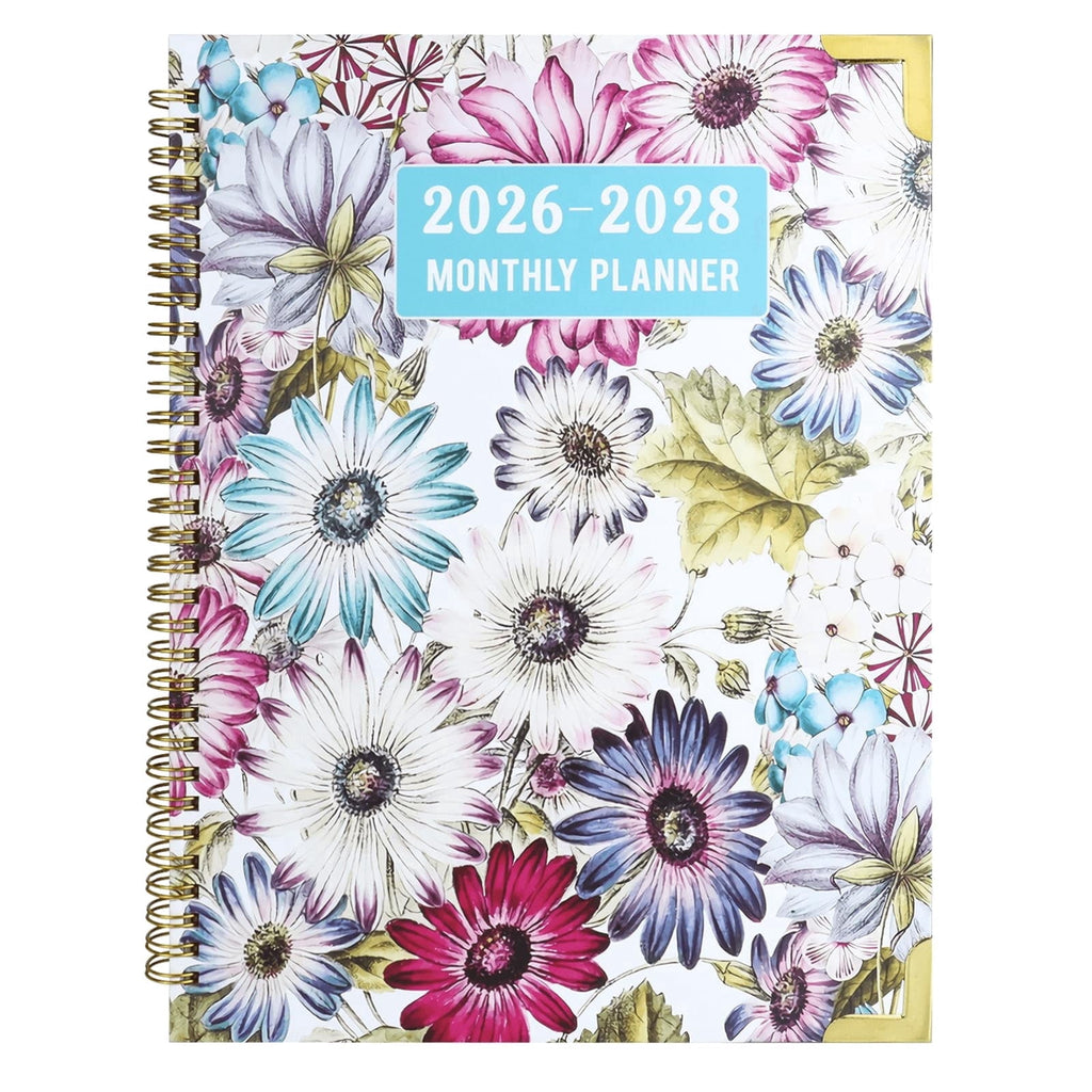 2026-2028 , Large 3 YearCalendar for 2026,2027,2028 with Views, Colorful Tabs, Notes Pages & Inner Pocket(9"x11")