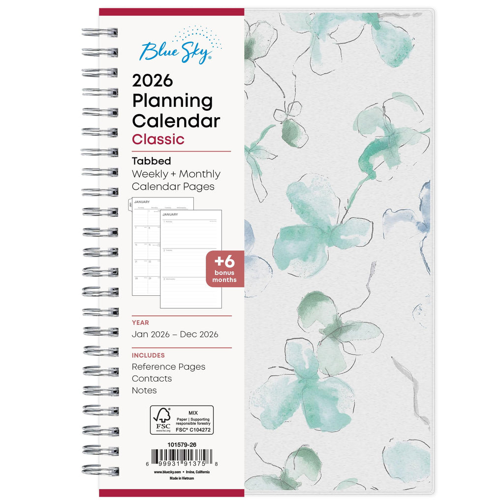 2026 Weekly and Monthly Planner Calendar, January 2026 - December 2026, 5" x 8", Flexible Frosted Cover, Laminated Ta...