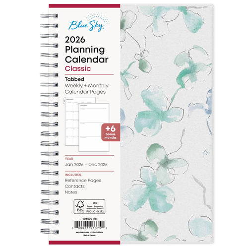 2026 Weekly and Monthly Planner Calendar, January 2026 - December 2026, 5" x 8", Flexible Frosted Cover, Laminated Ta...
