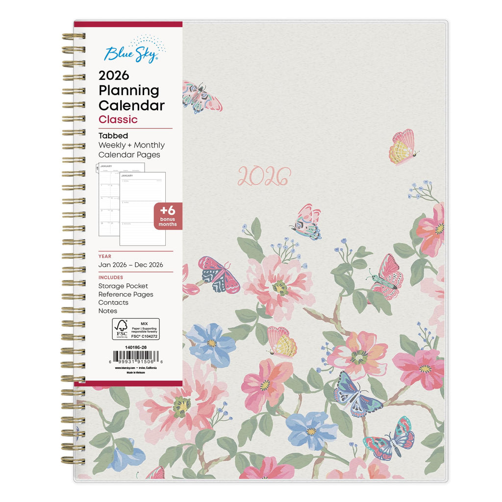 2026 Weekly and Monthly Planner Calendar, January 2026 - December 2026, 8.5" x 11", Flexible Cover, Laminated Tabs, D...