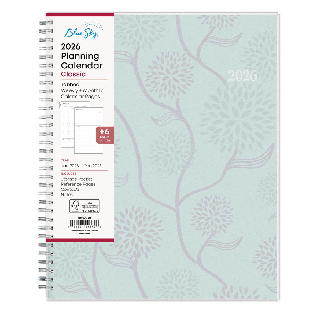 2026 Weekly and Monthly Planner Calendar, January 2026 - December 2026, 8.5" x 11", Flexible Cover, Laminated Tabs, D...