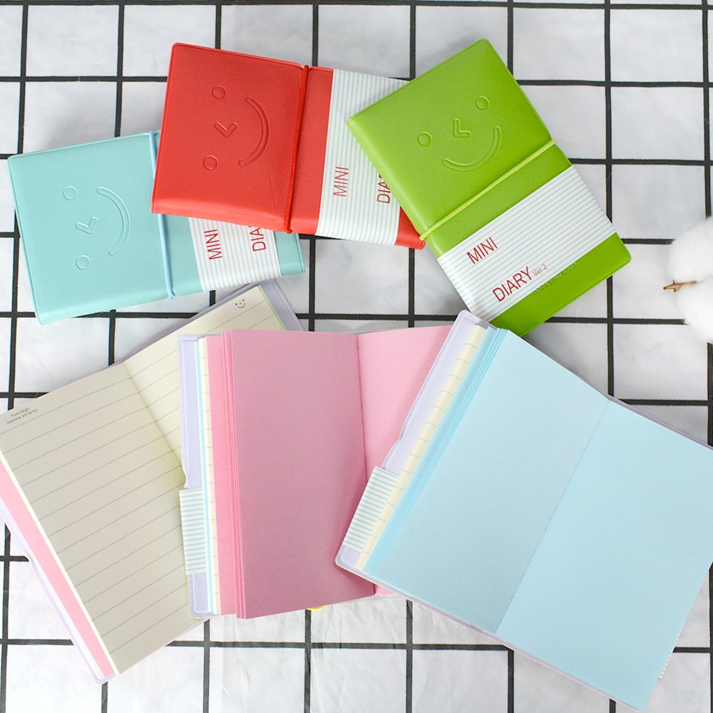 Pocket Notebook, Mini Smiley Diary Notepads with Imitation-Leather Cover, Blank Pages, Portable Pocket Memo Book Easy... - Image 5