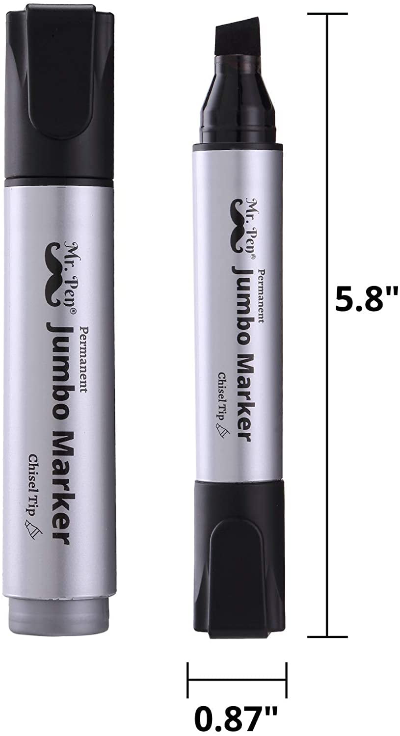 Jumbo Permanent Markers, 4 Pack, Assorted Color, Chisel Tip, Large Permanent Markers - Image 4