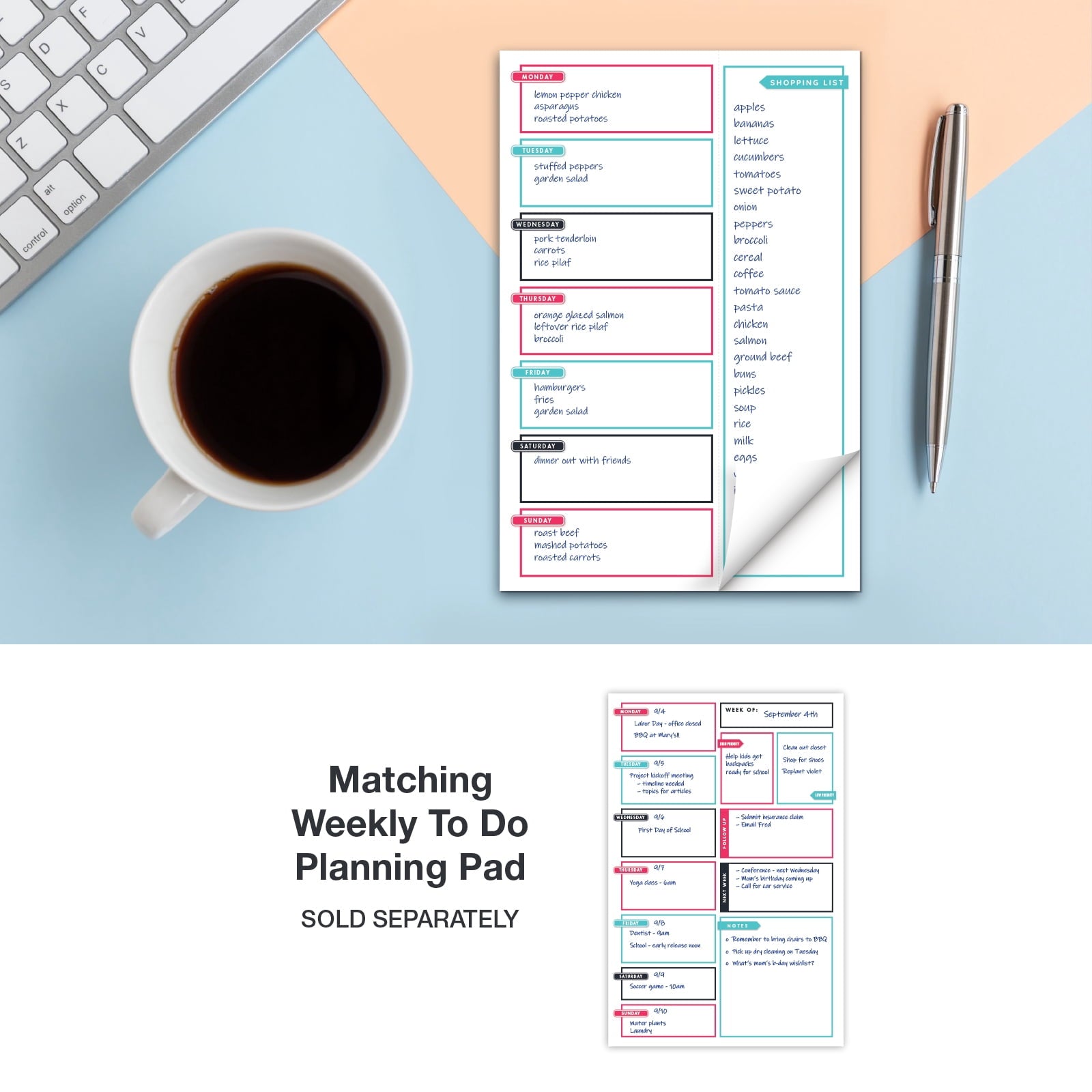 6" x 9" Vertical Meal Planner - Always Right - Image 3