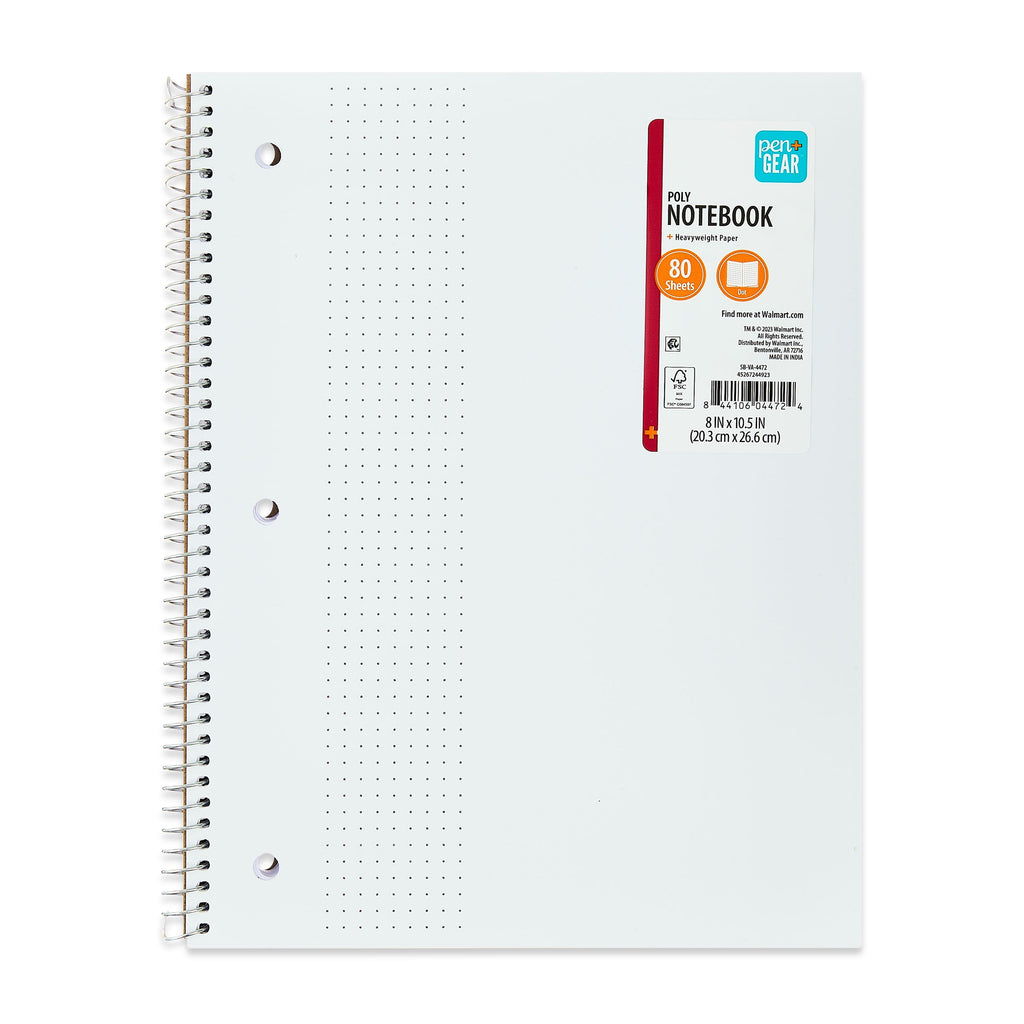 (4 pack) Pen+Gear 1 Subject Notebook, Dot Ruled, 8.5"x 10.5", Poly Cover, 80 Sheets - Image 2