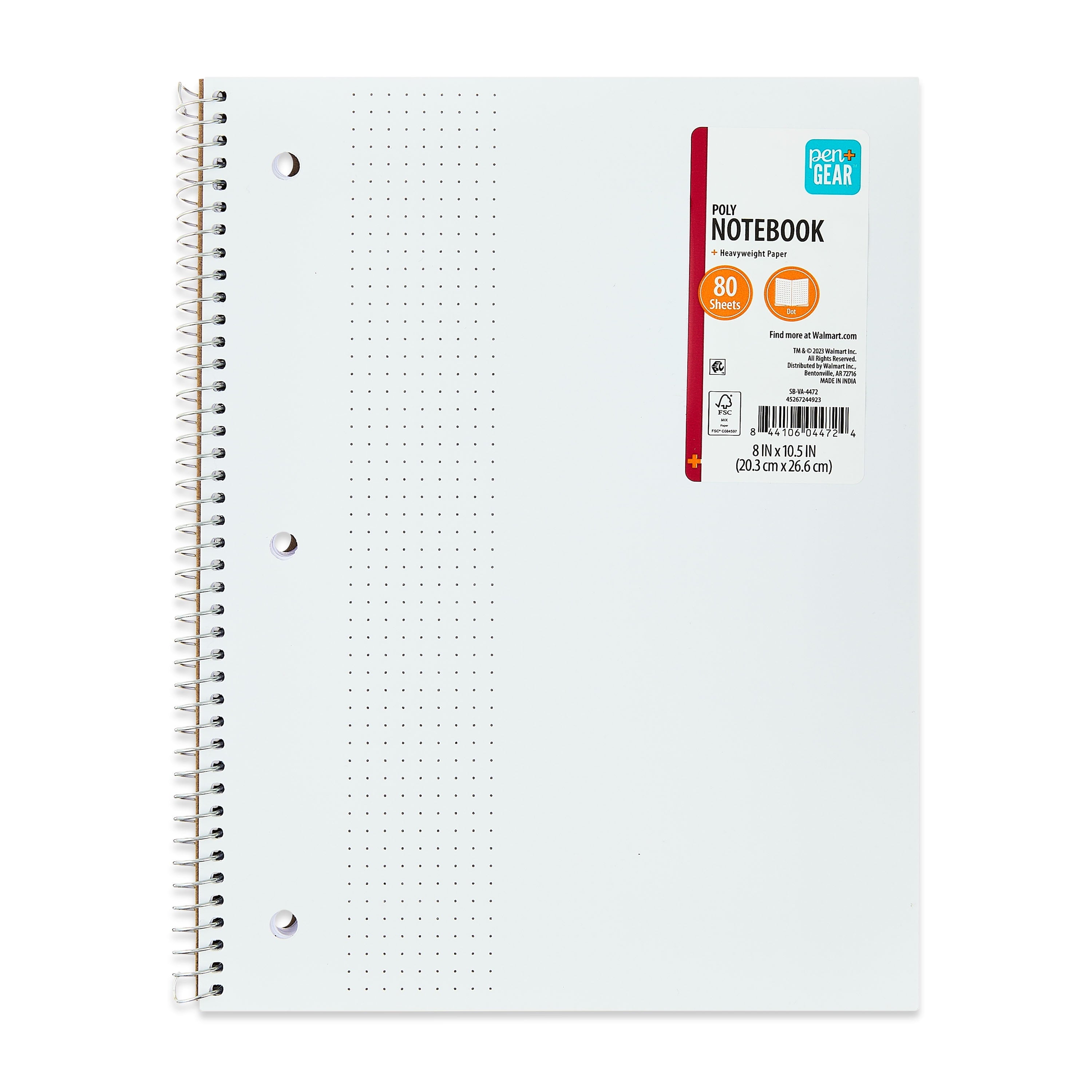 (4 pack) Pen+Gear 1 Subject Notebook, Dot Ruled, 8.5"x 10.5", Poly Cover, 80 Sheets - Image 2