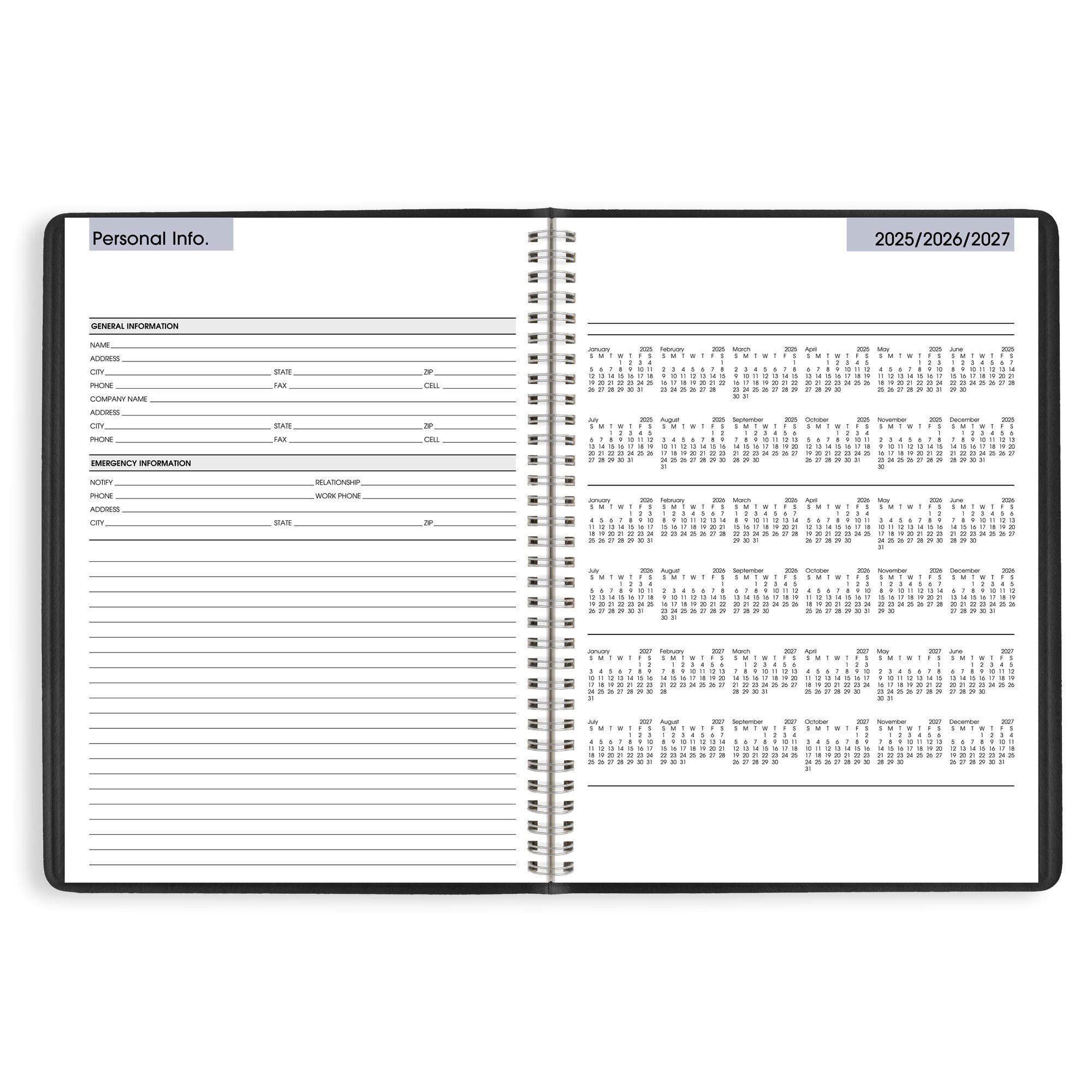 2026 Weekly Appointment Book Planner Black Large 8 x 11 - Image 6