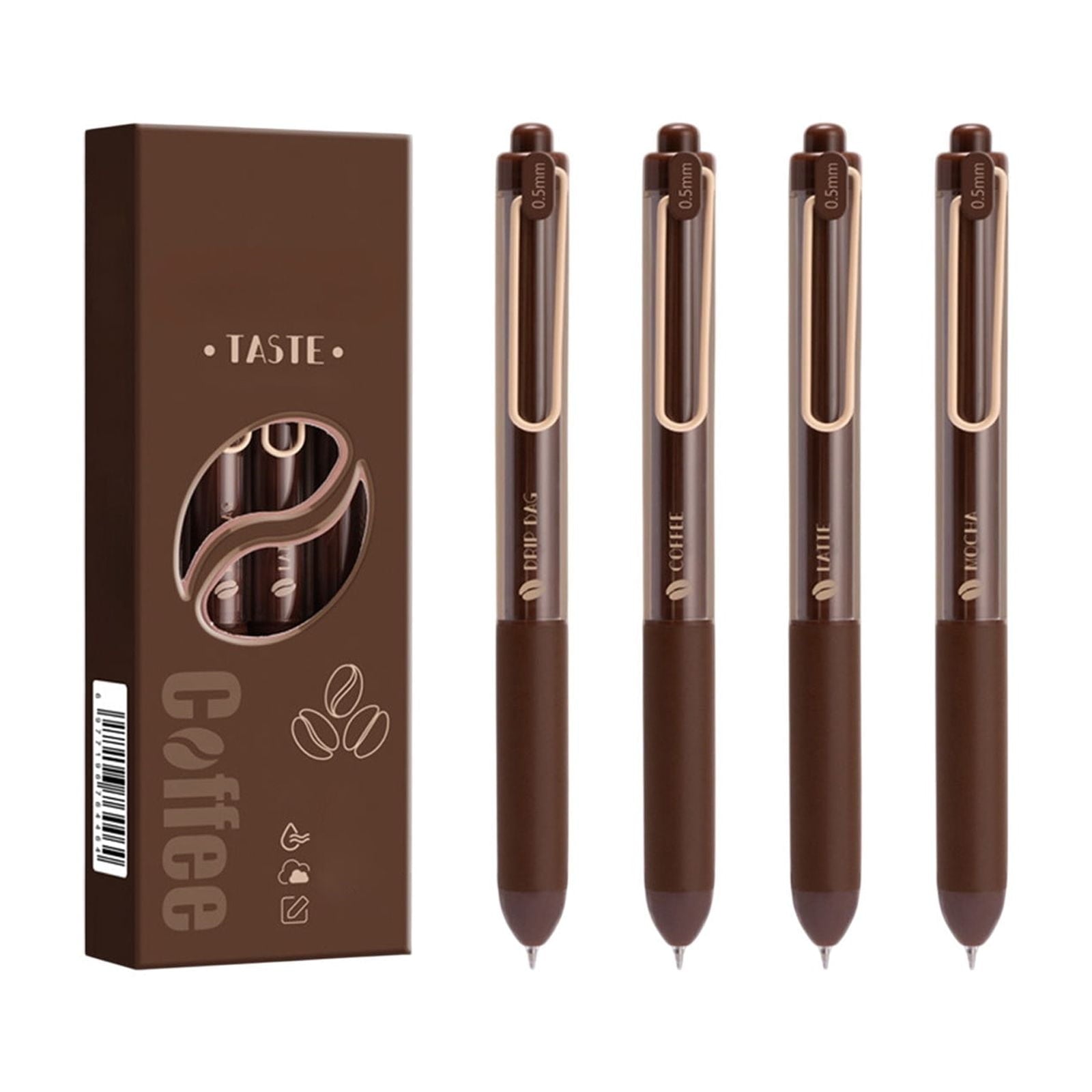 Set Coffee Rose Cream Fragrance 0.5mm ST Tip Exam Writing s 4-Pack(Coffee) - Image 2