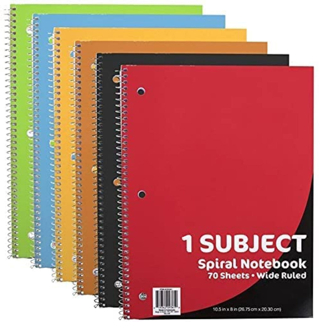 50 pack 1 Subject 70 Sheet Wide Ruled Lined Spiral Notebooks in Assorted Colors - Image 2