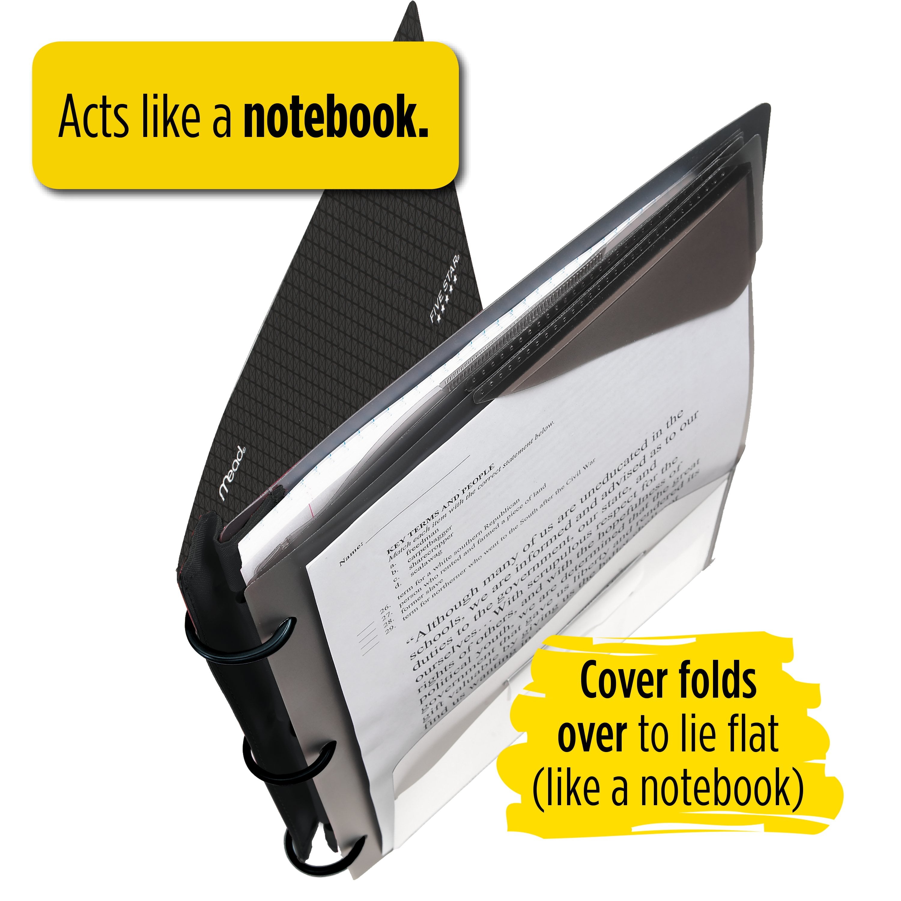 Flex 1 1/2" Hybrid NoteBinder, Black - Image 2