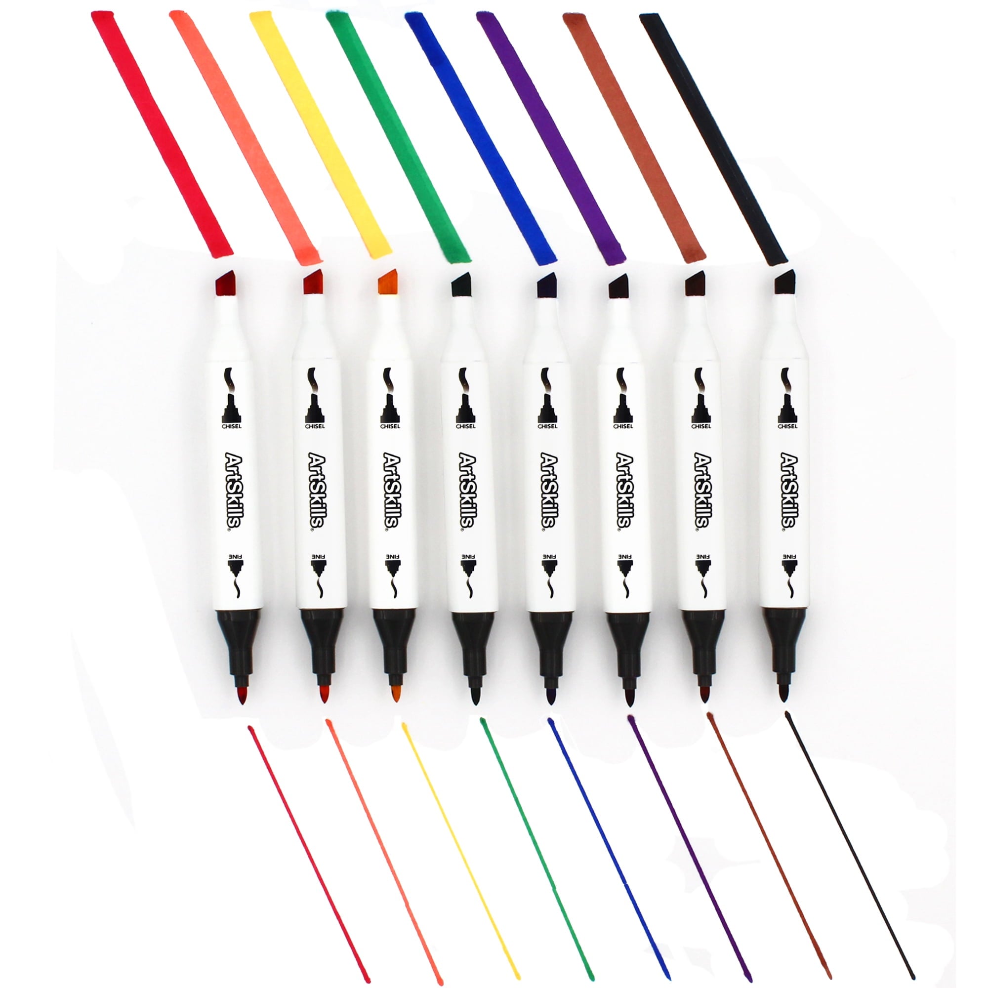 ArtSkills Dual Tip Markers, 8-Pack, Fine & Chisel Tips, Assorted Colors for Drawing & Art Projects - Image 3