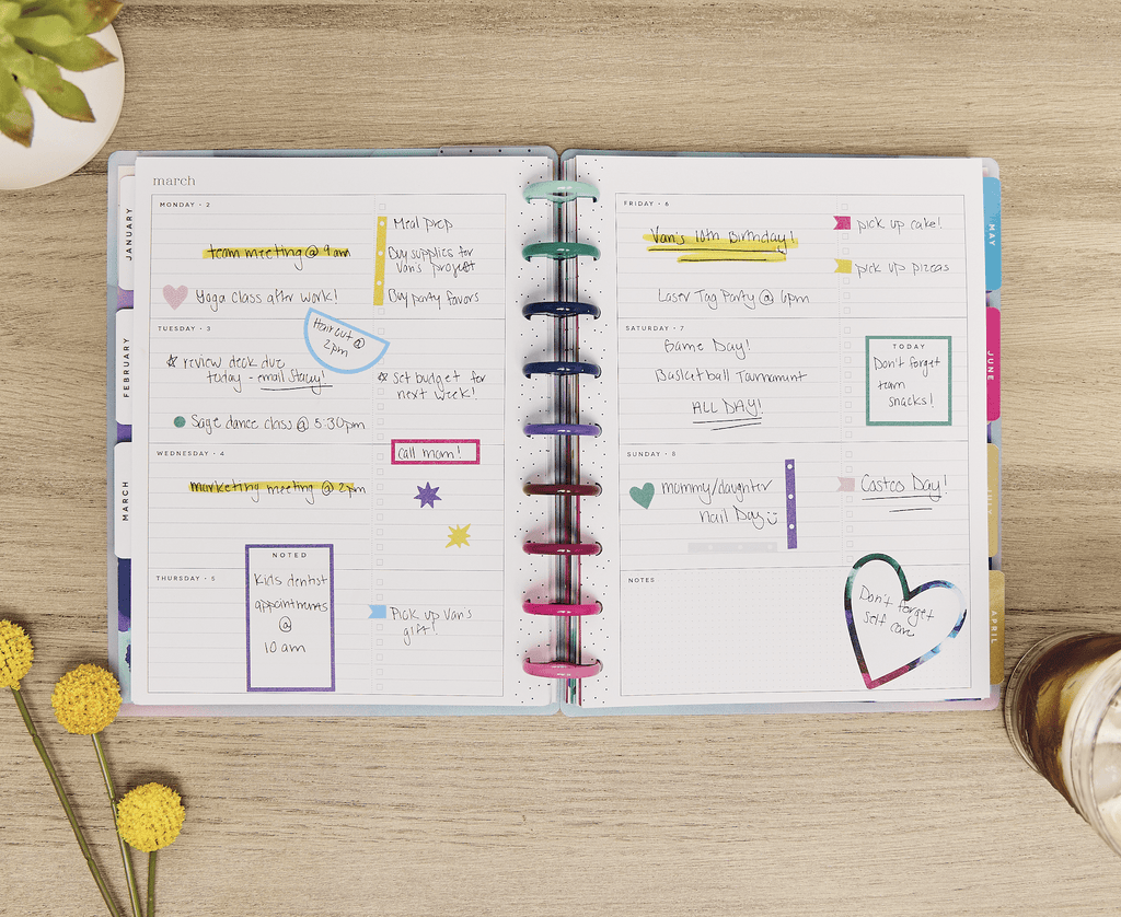Monthly Weekly Classic PlannerJan- December 2026 Live in Color, 2 Sticker Sheets Included, Disc Bound - Image 3