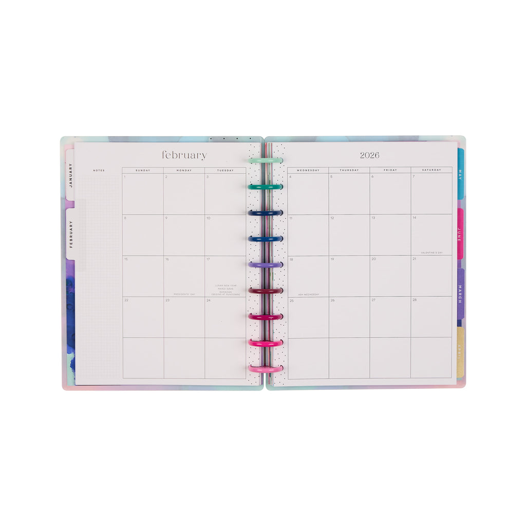 Monthly Weekly Classic PlannerJan- December 2026 Live in Color, 2 Sticker Sheets Included, Disc Bound - Image 4