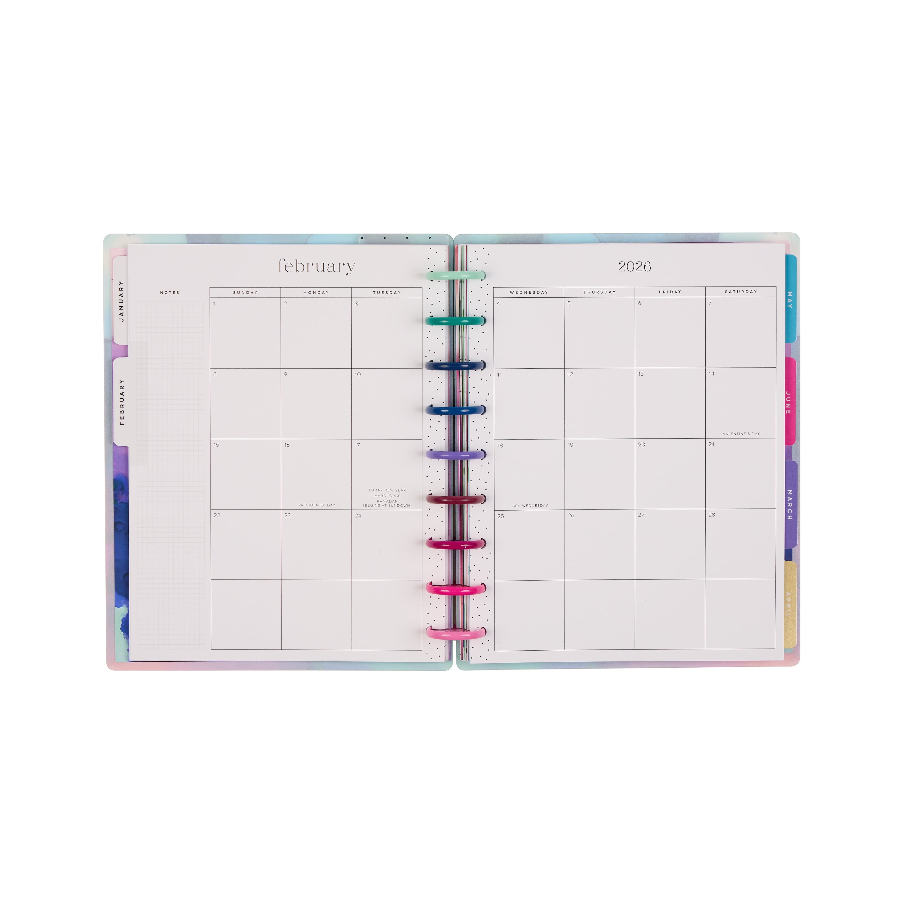 Monthly Weekly Classic PlannerJan- December 2026 Live in Color, 2 Sticker Sheets Included, Disc Bound - Image 4