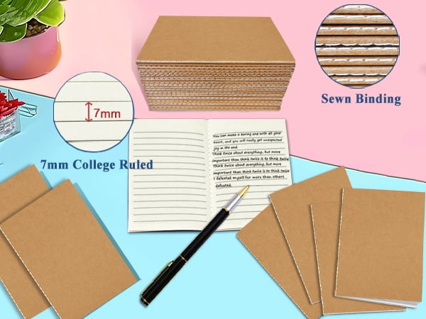 24 Pack A6 Mini Journal, 3.5"x 5", Thick & Lined Paper, Pocket Notebook, Softcover, Small Memo Notepad (Brown Kraft) - Image 6
