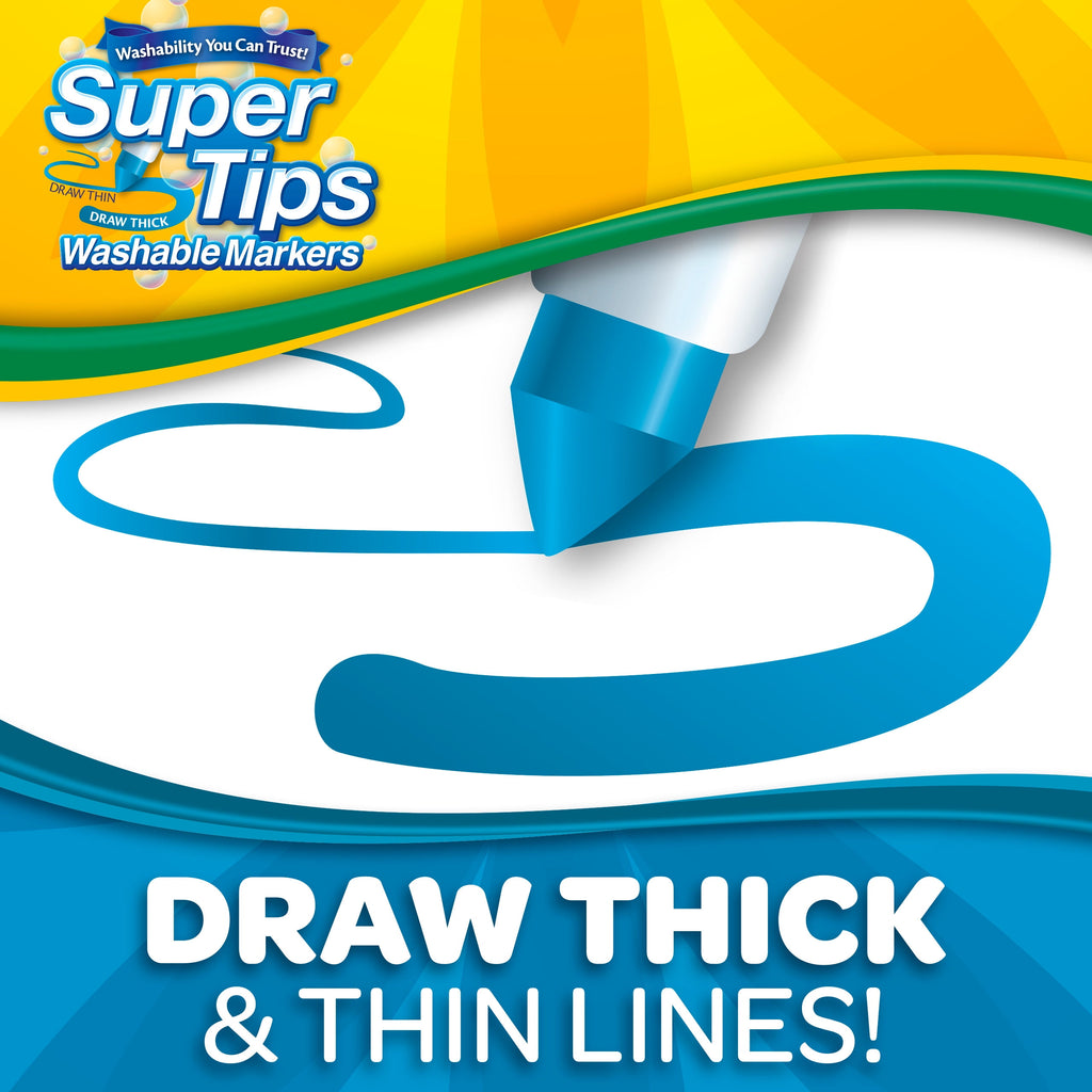 Super Tips Washable Markers for Kids, 50 Count, Arts and Crafts Supplies, Adult Coloring Markers, Classroom Must Have... - Image 3