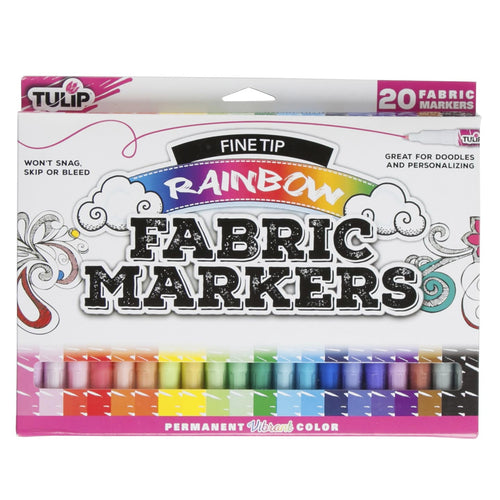 (2 pack) Fine Tip Fabric Markers 20-Pack – Rainbow Permanent Color Set for DIY Crafts, Clothing & Fabric Art - Image 2
