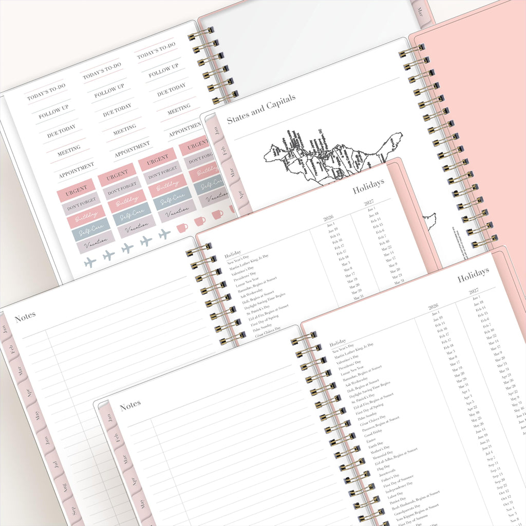 Blue Sky Rachel Parcell 2026 Weekly and Monthly Planner Calendar, January 2026 - December 2026, 5" x 8", Clear Pocket Cover, Durable Twin Wi - Image 6