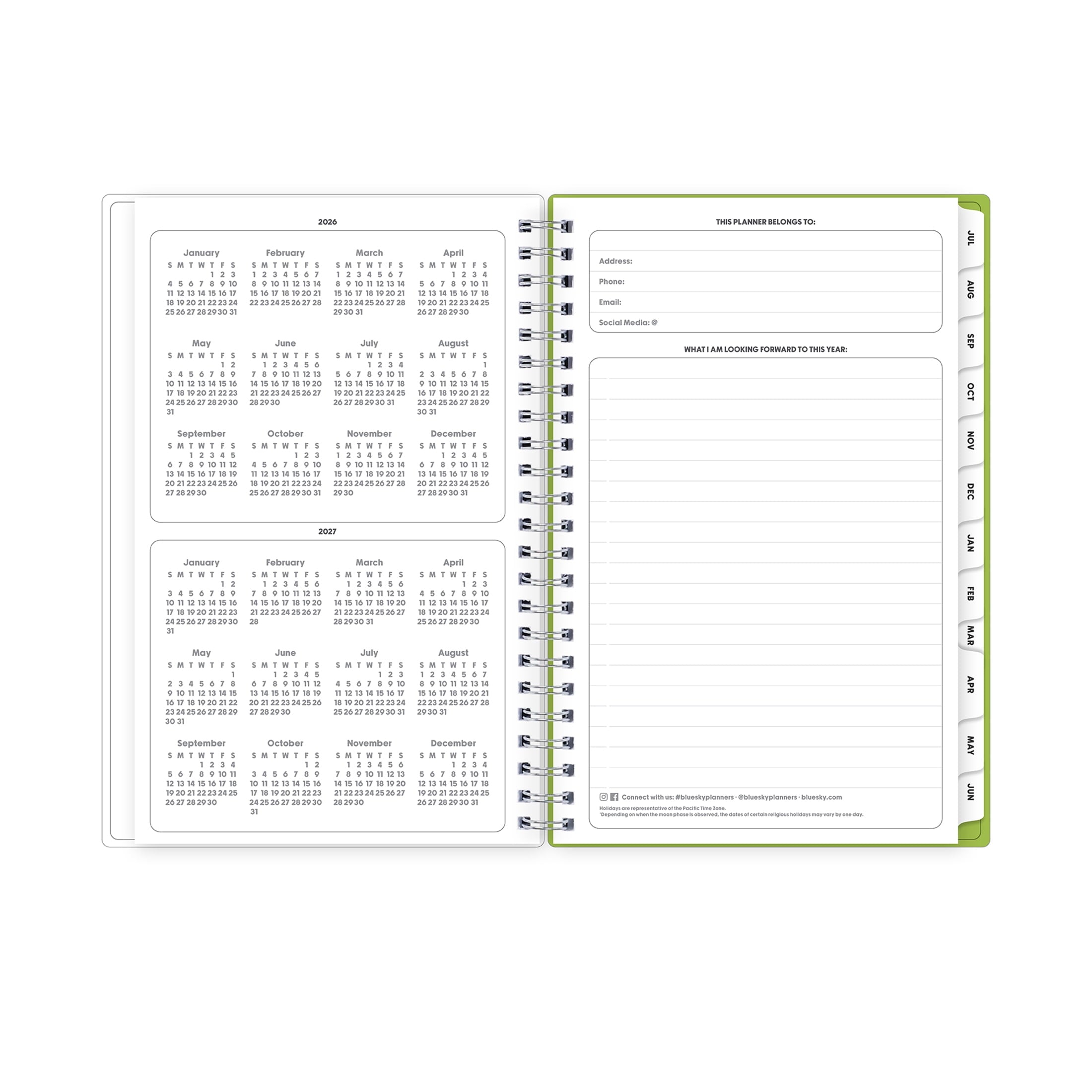 Blue Sky Gen Z Monthly Weekly Planner, 5" x 8", Slime 15-Month (April 2026 - June 2027) - Image 6