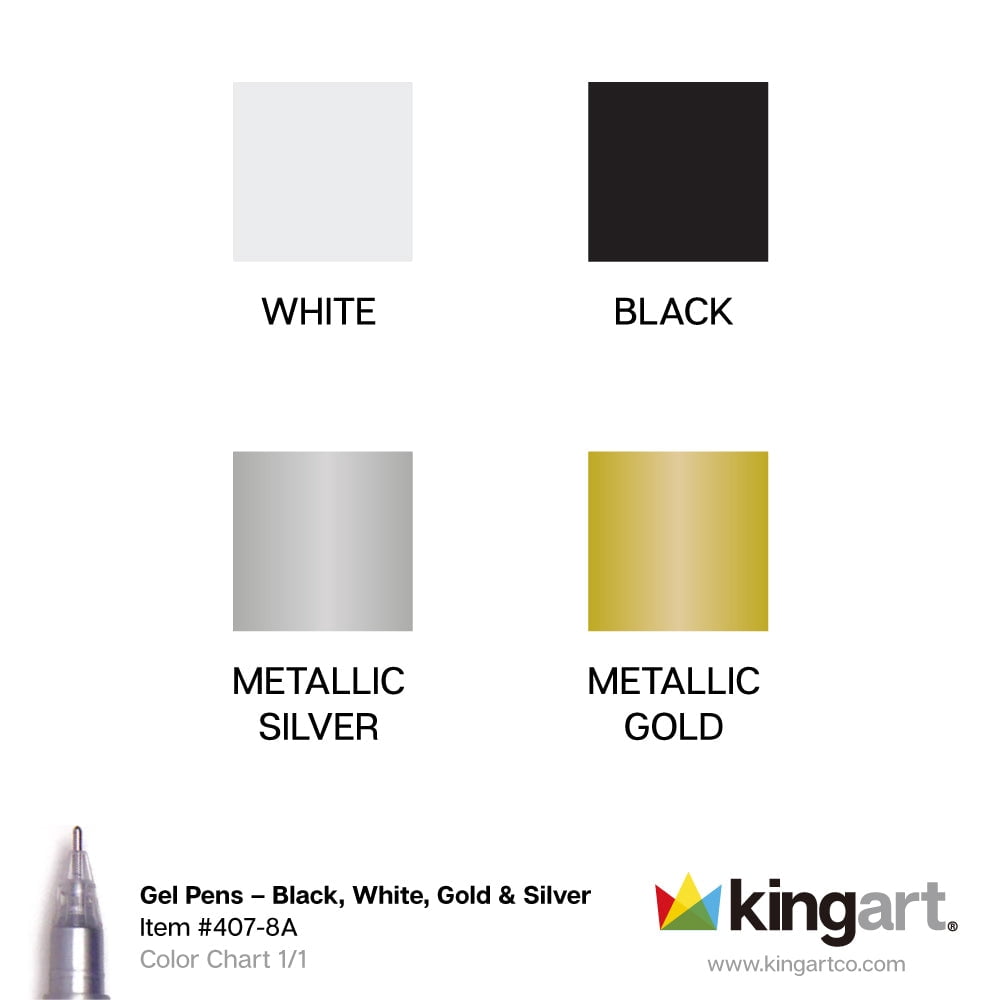 6 PC. BIG INK GEL PENS 1.0MM (GOLD, SILVER,WHITE) - Image 3