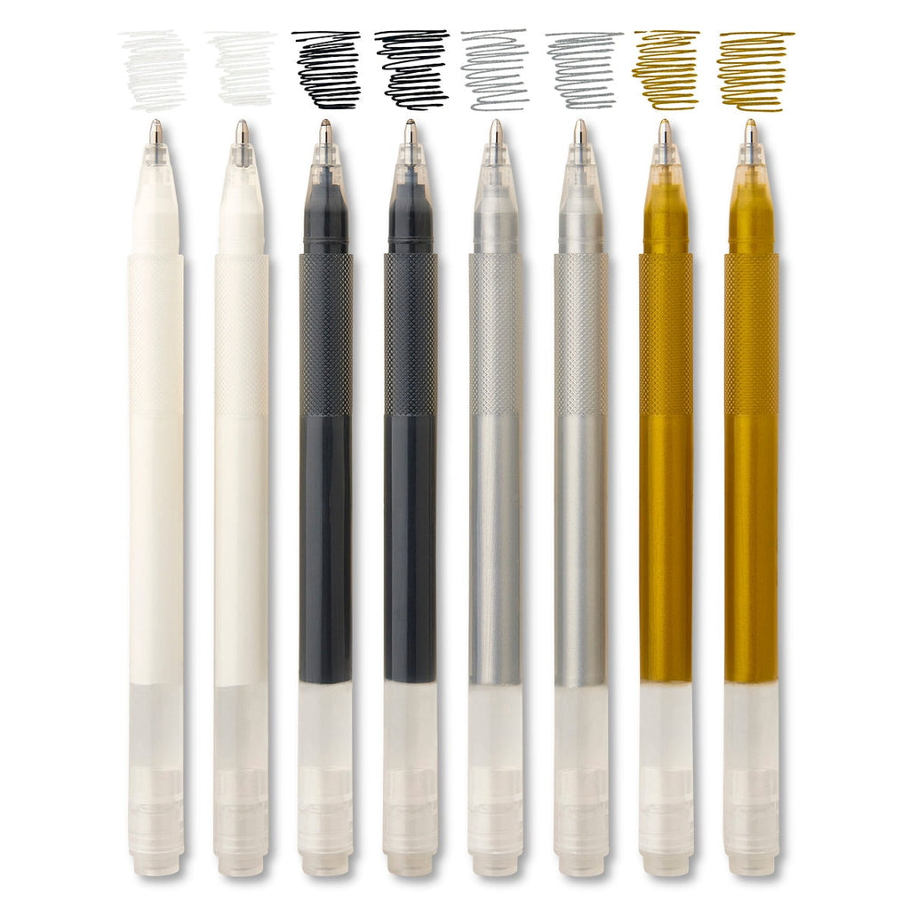 6 PC. BIG INK GEL PENS 1.0MM (GOLD, SILVER,WHITE) - Image 2