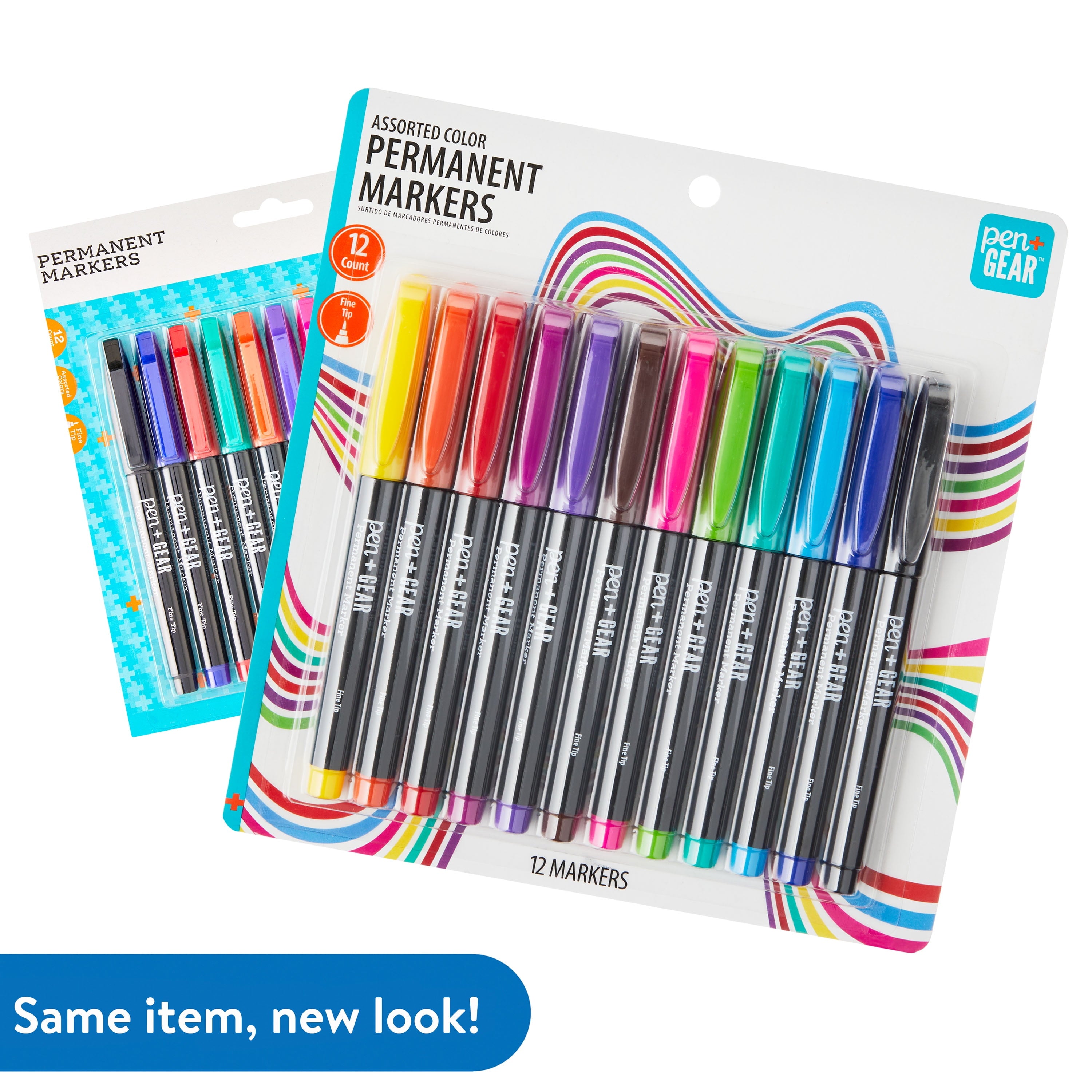 Pen+Gear Permanent Markers, Fine Tip, Assorted Colors, 12 Count - Image 4