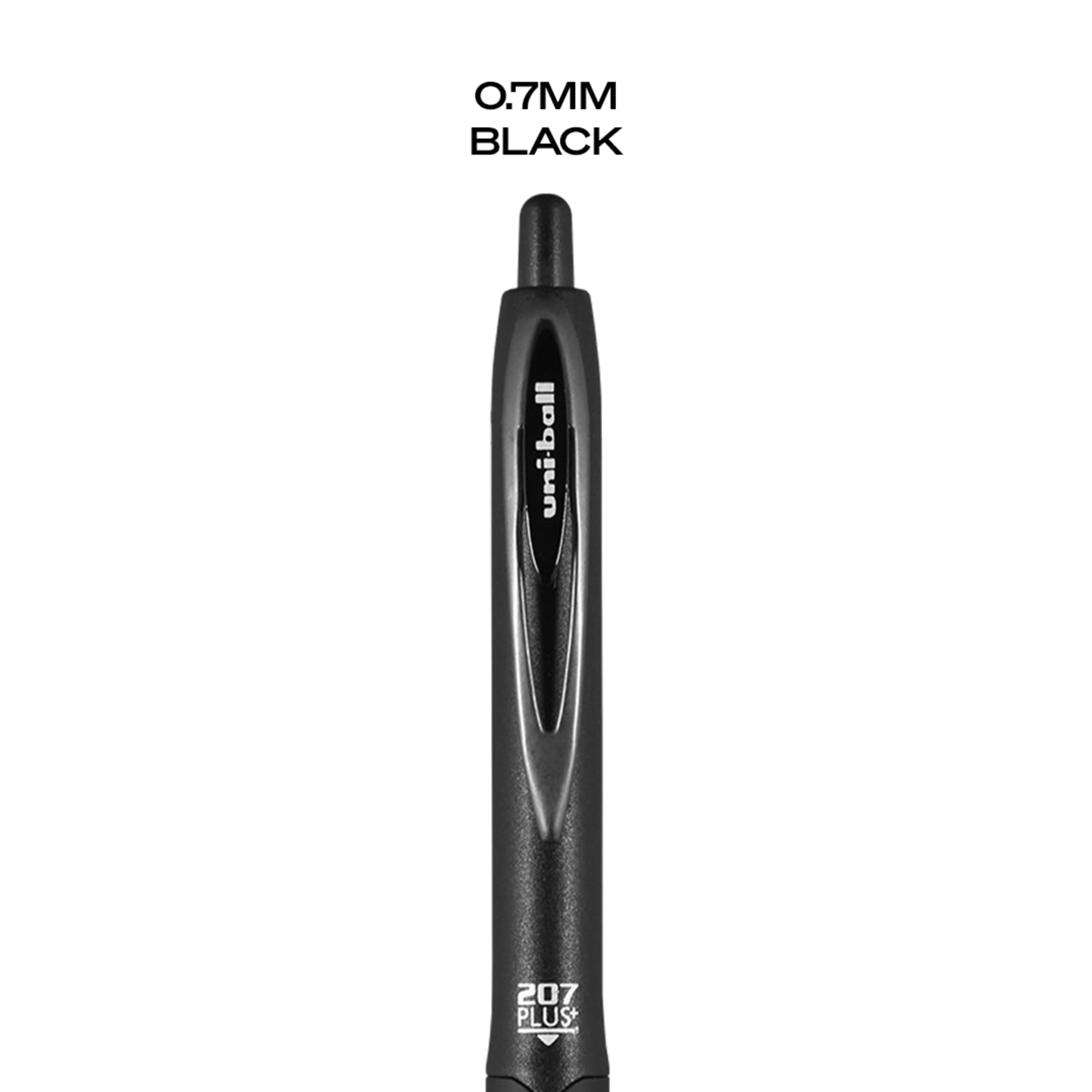 (2 pack) uniball™ 207 Plus+ Retractable Gel Pens, Micro Point (0.5mm), Black Barrel, Black Ink, 4 Pack - Image 6