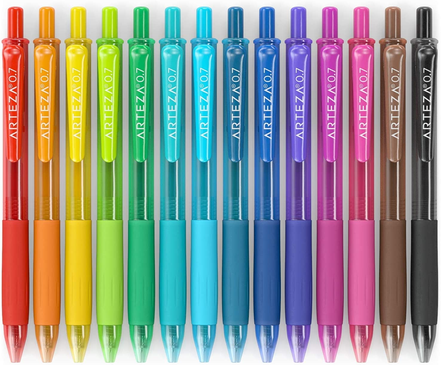 Retractable Gel Ink Colored Pens Set, Bright Colors - Doodle, Draw, Journal - 14 Pack - Image 3